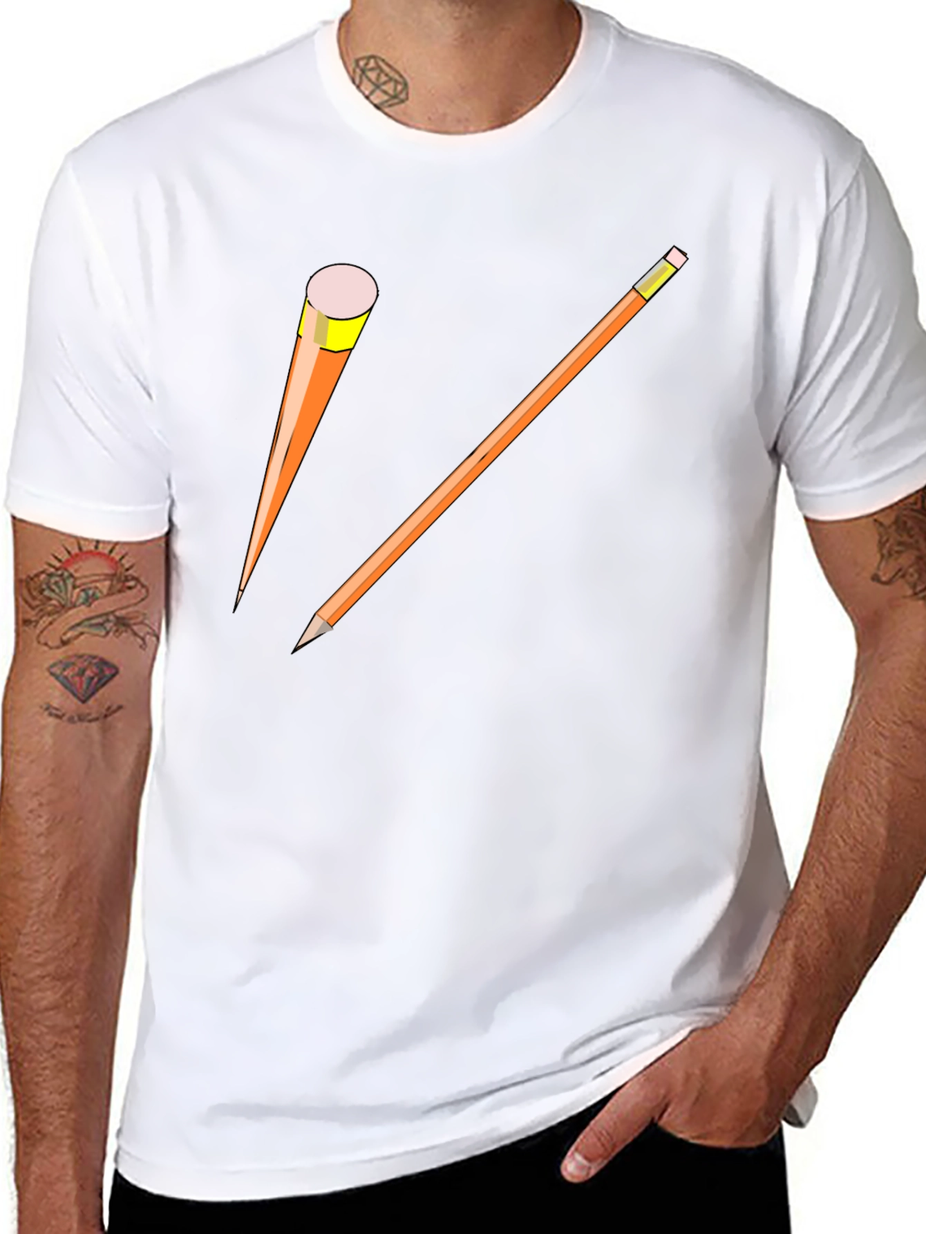 Pencil Graphic Black T-Shirt