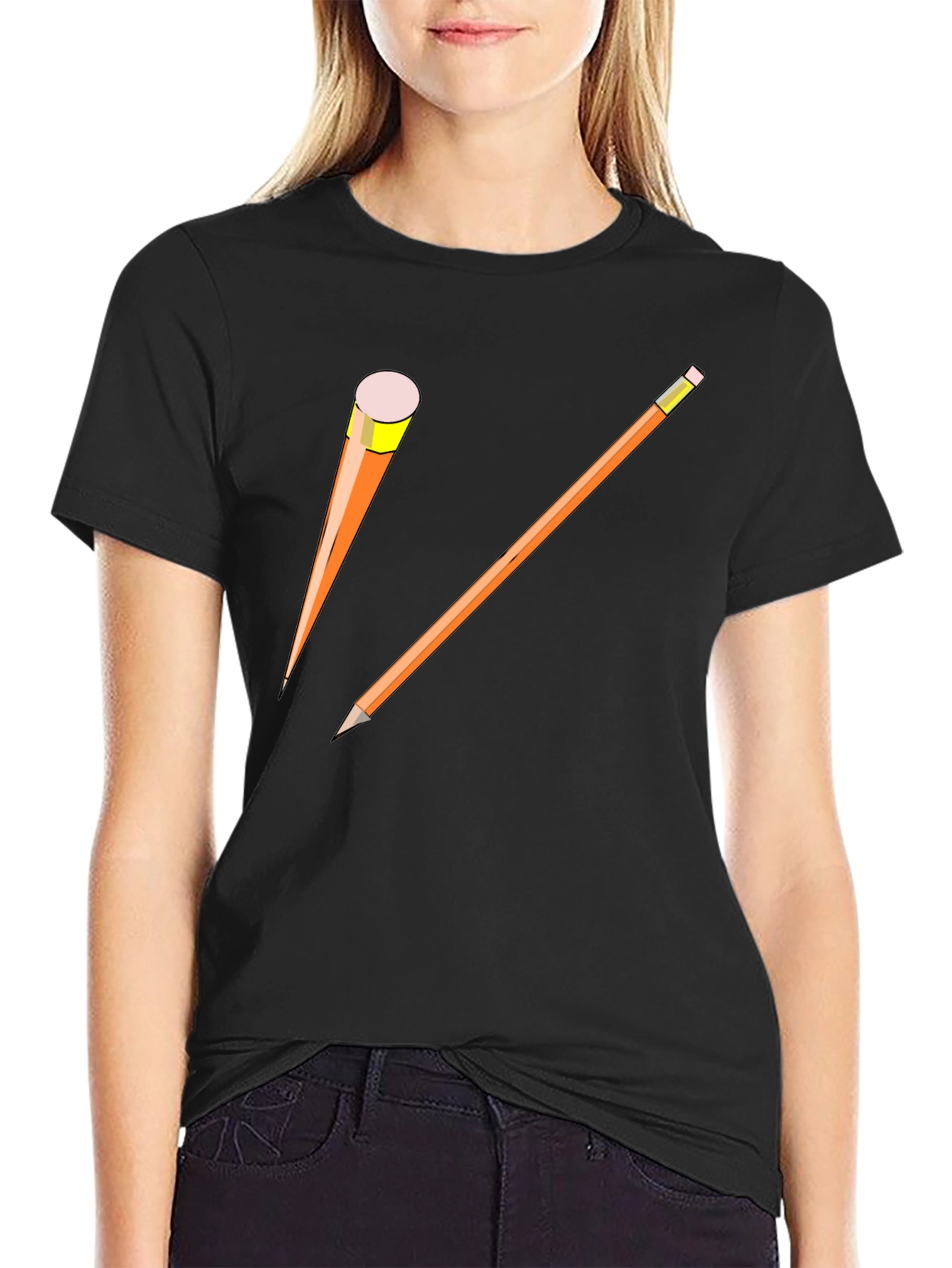 Pencil Graphic Black T-Shirt