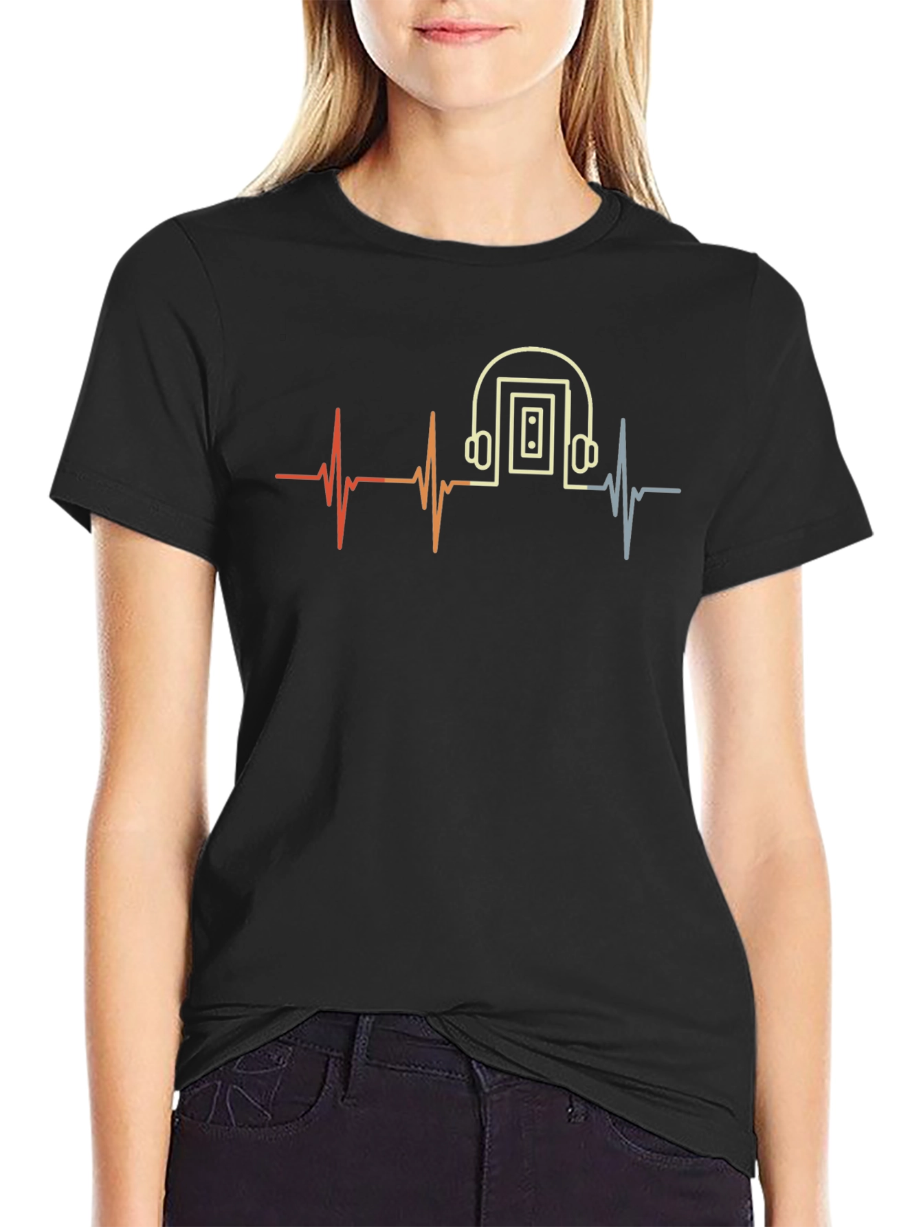 Retro Cassette Tape Heartbeat T-Shirt