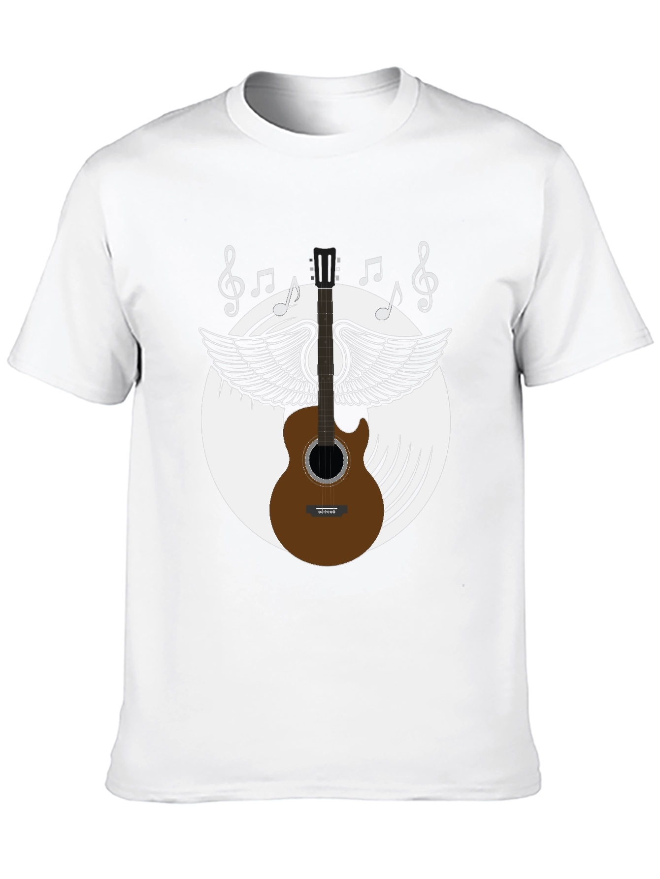 Musical Guitar Wings Black Graphic Tee