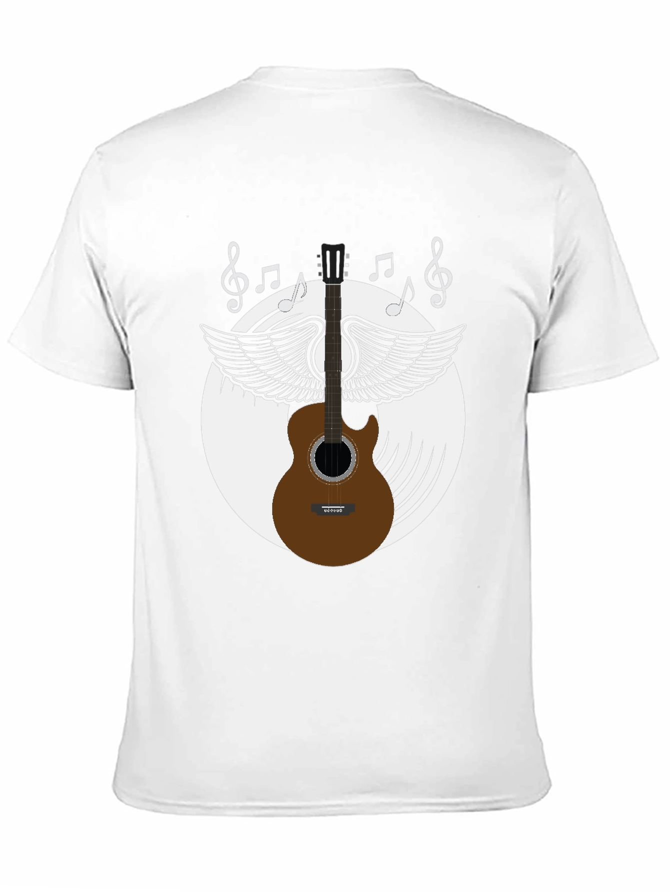 Musical Guitar Wings Black Graphic Tee