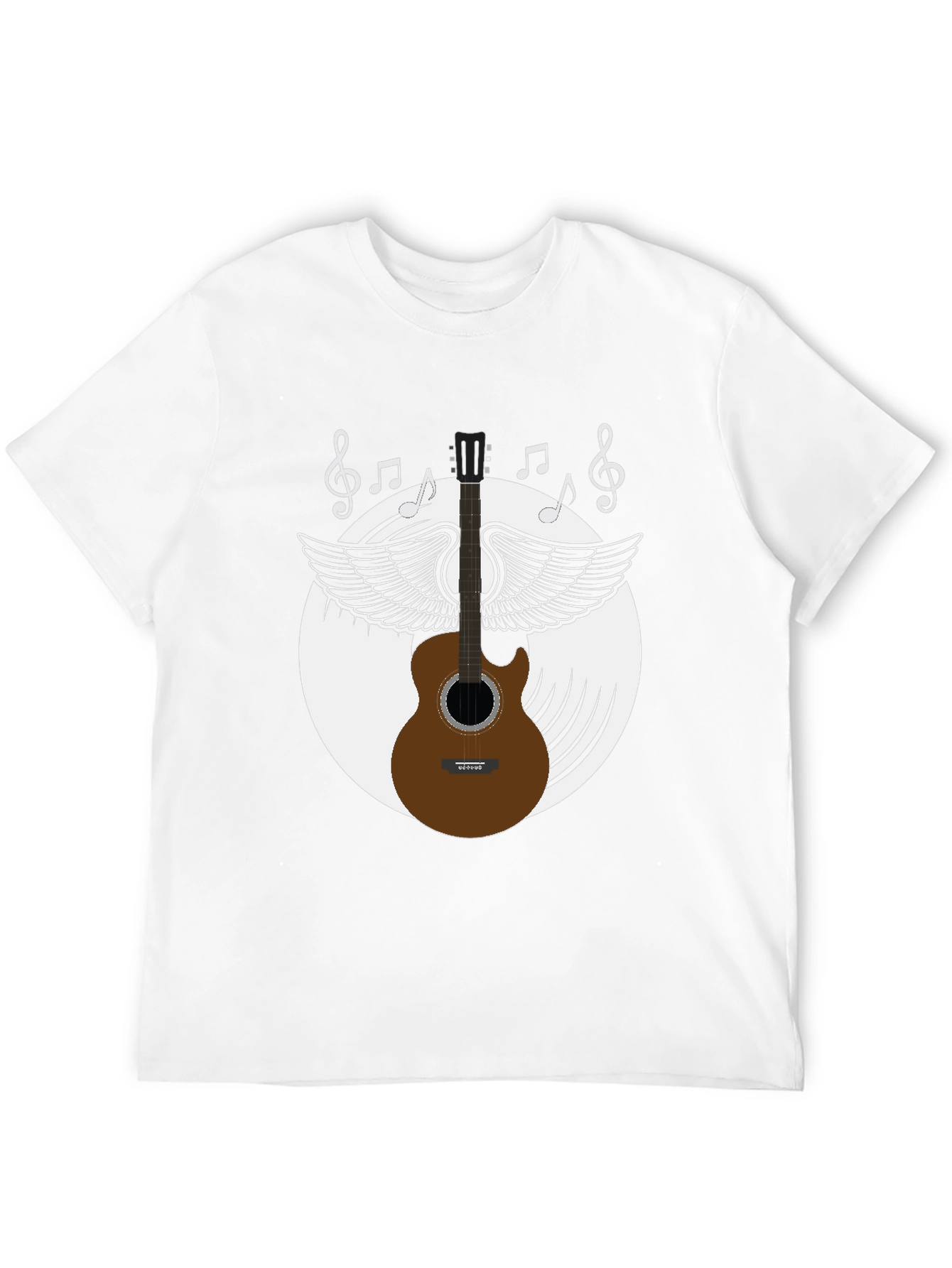 Musical Guitar Wings Black Graphic Tee
