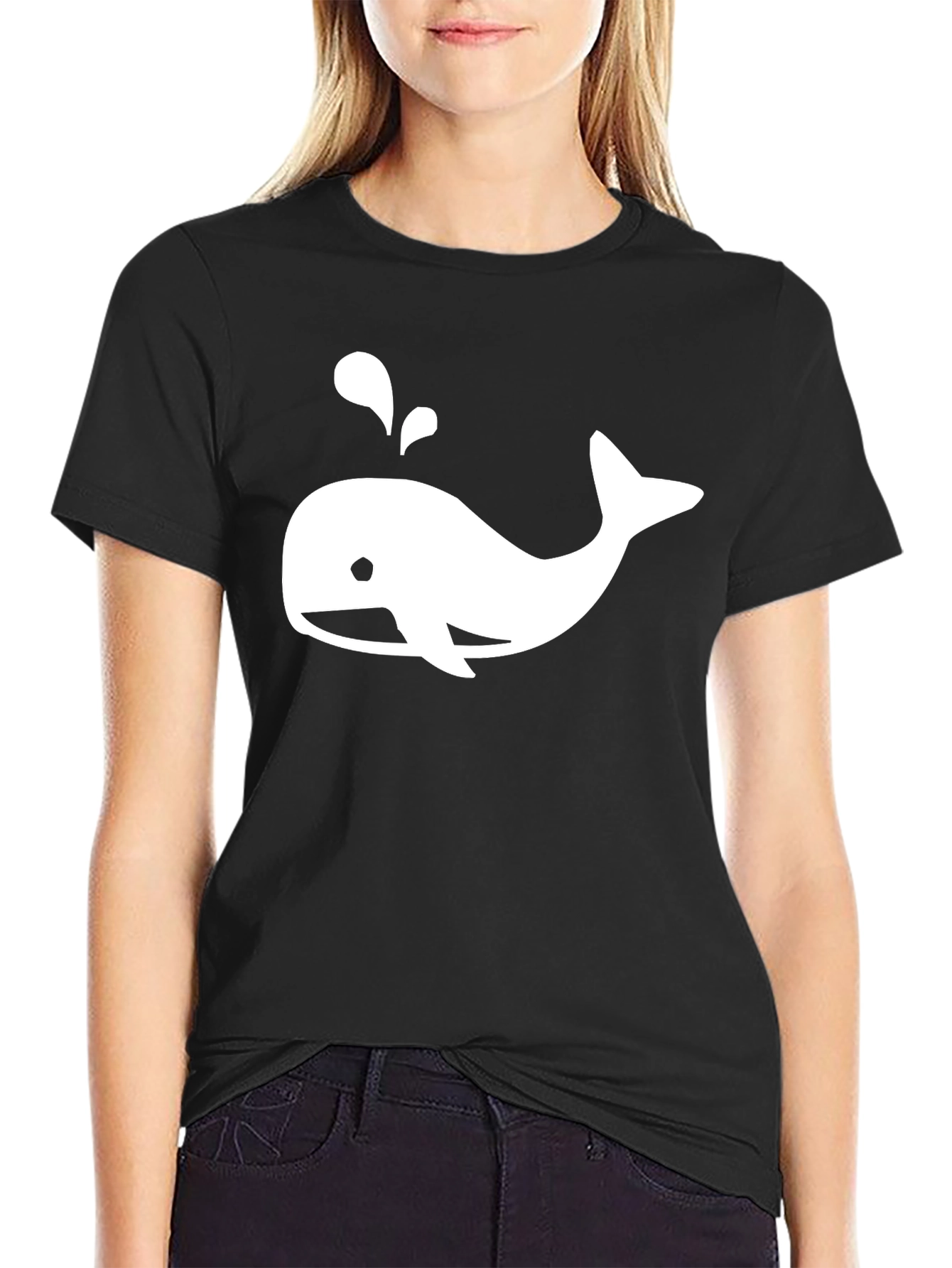 Whale Graphic Black T-Shirt
