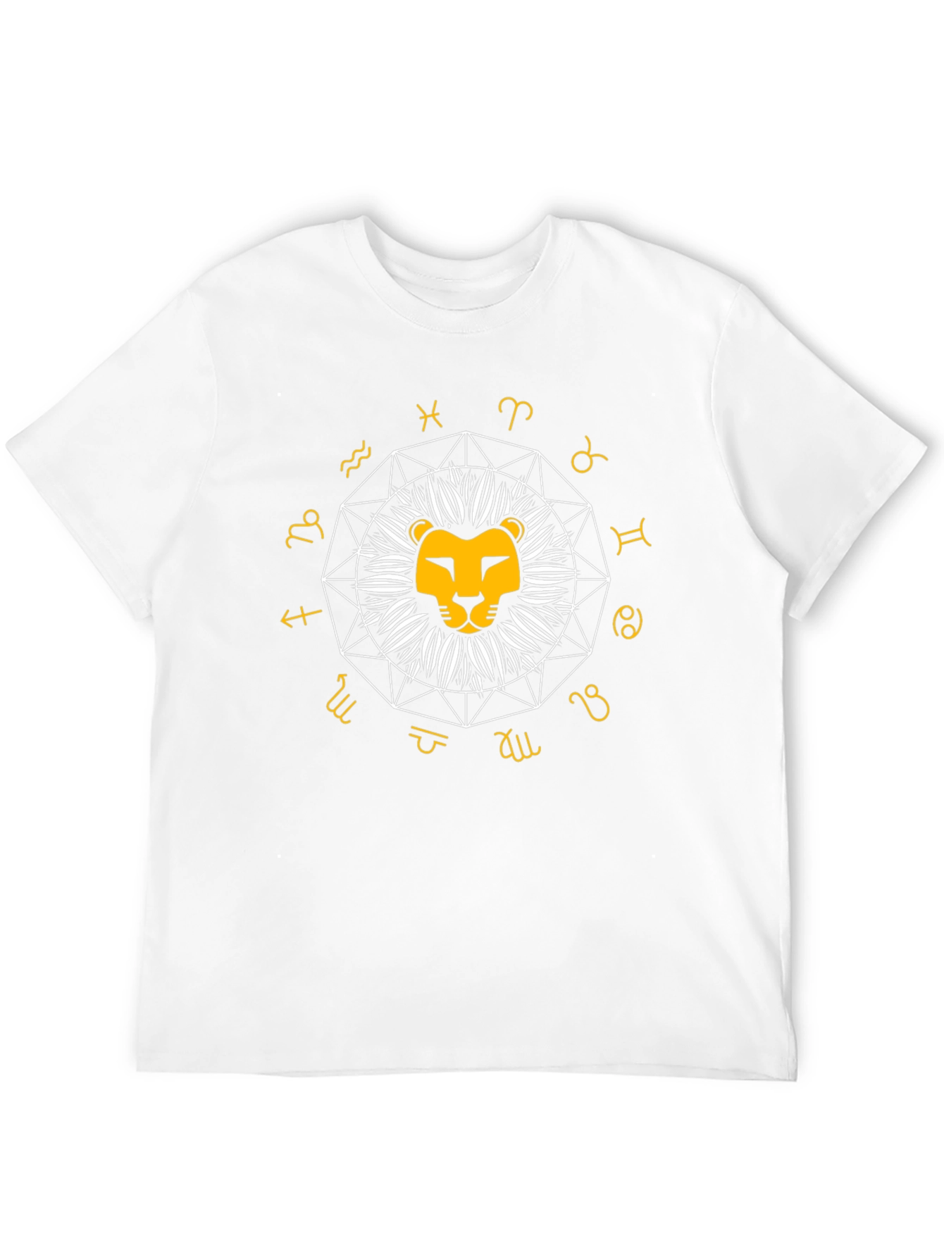 Zodiac Lion Graphic T-Shirt - Black