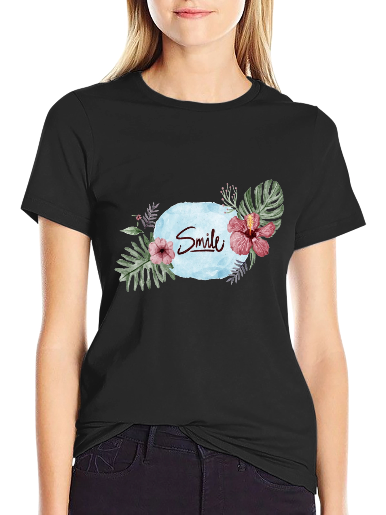 Smile Graphic Black T-Shirt