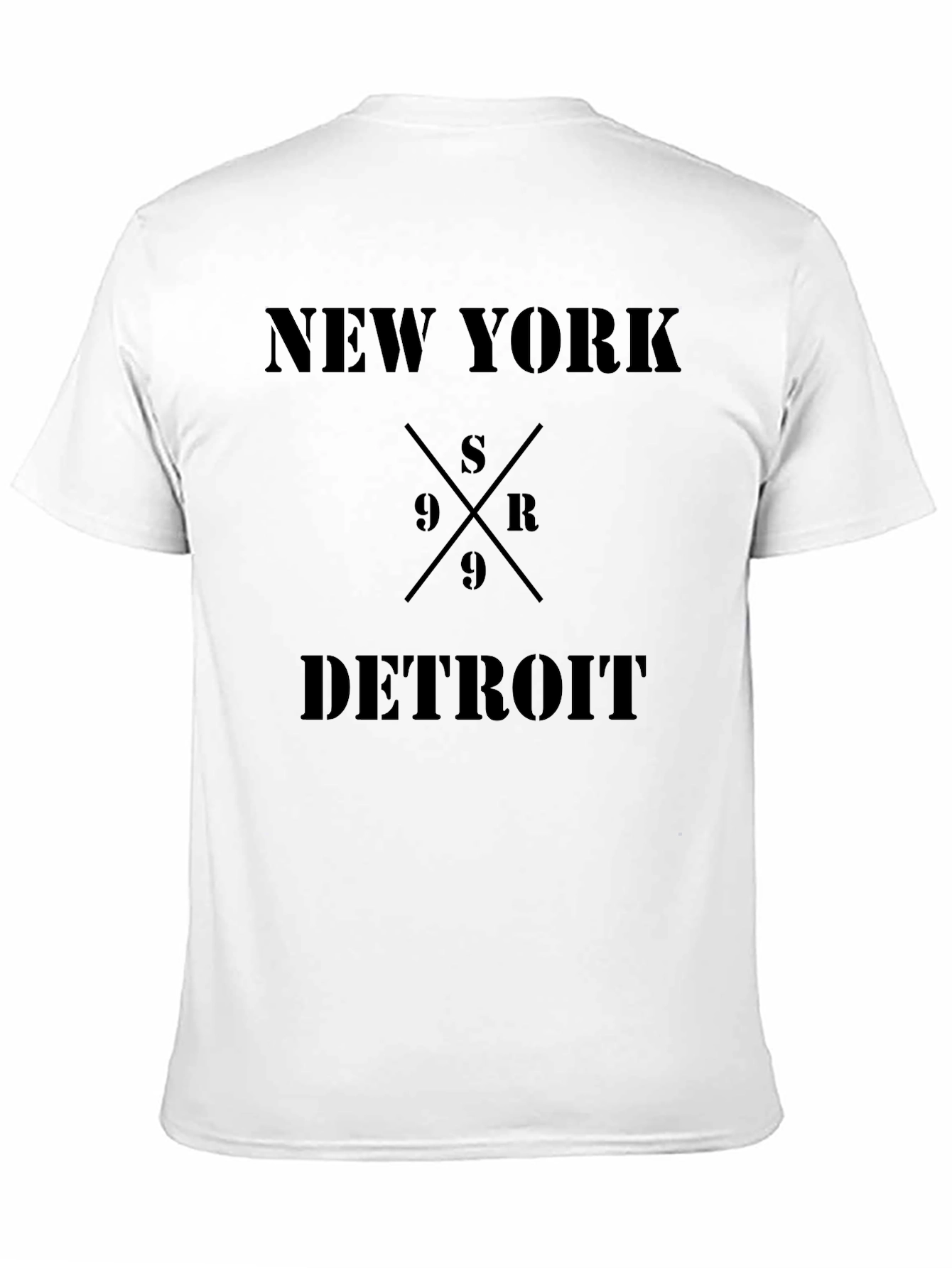 New York Detroit Graphic Print Black T-Shirt