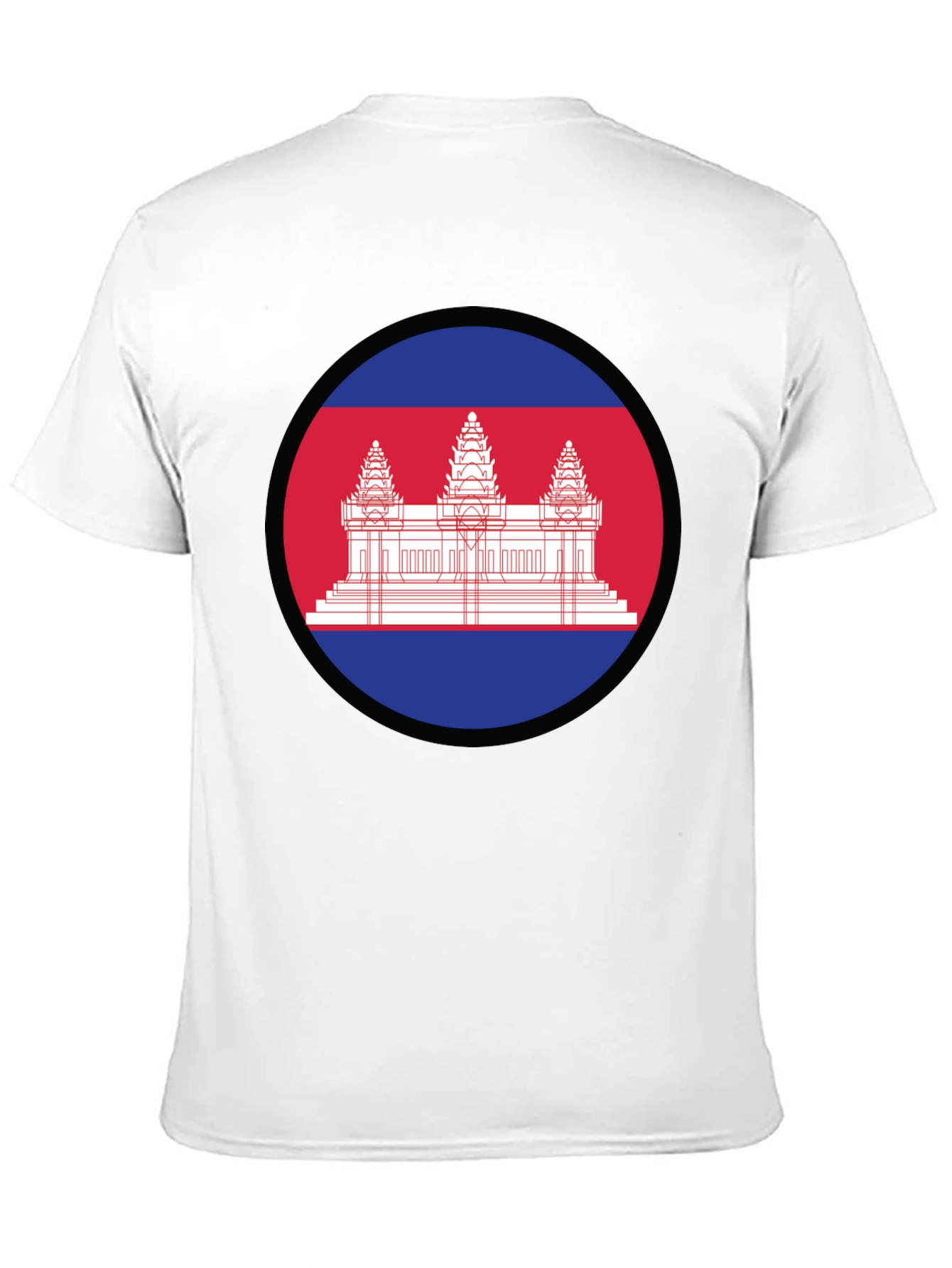 Cambodia Flag Graphic Tee - Black