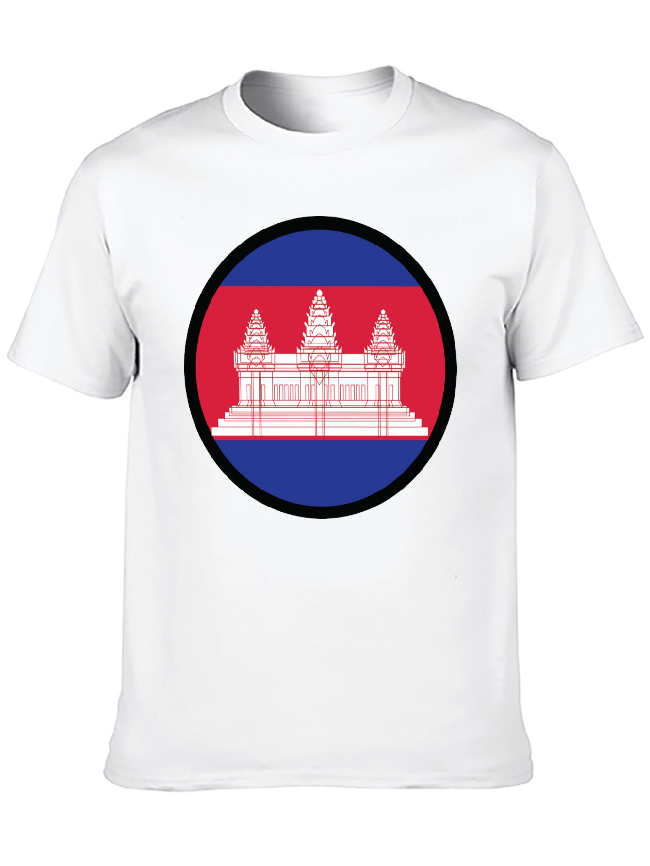 Cambodia Flag Graphic Tee - Black