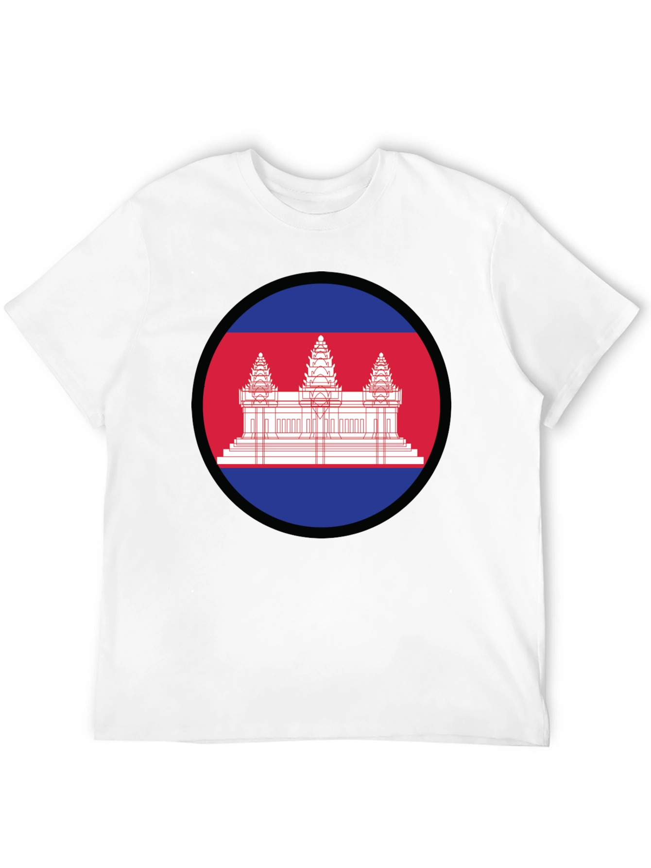 Cambodia Flag Graphic Tee - Black