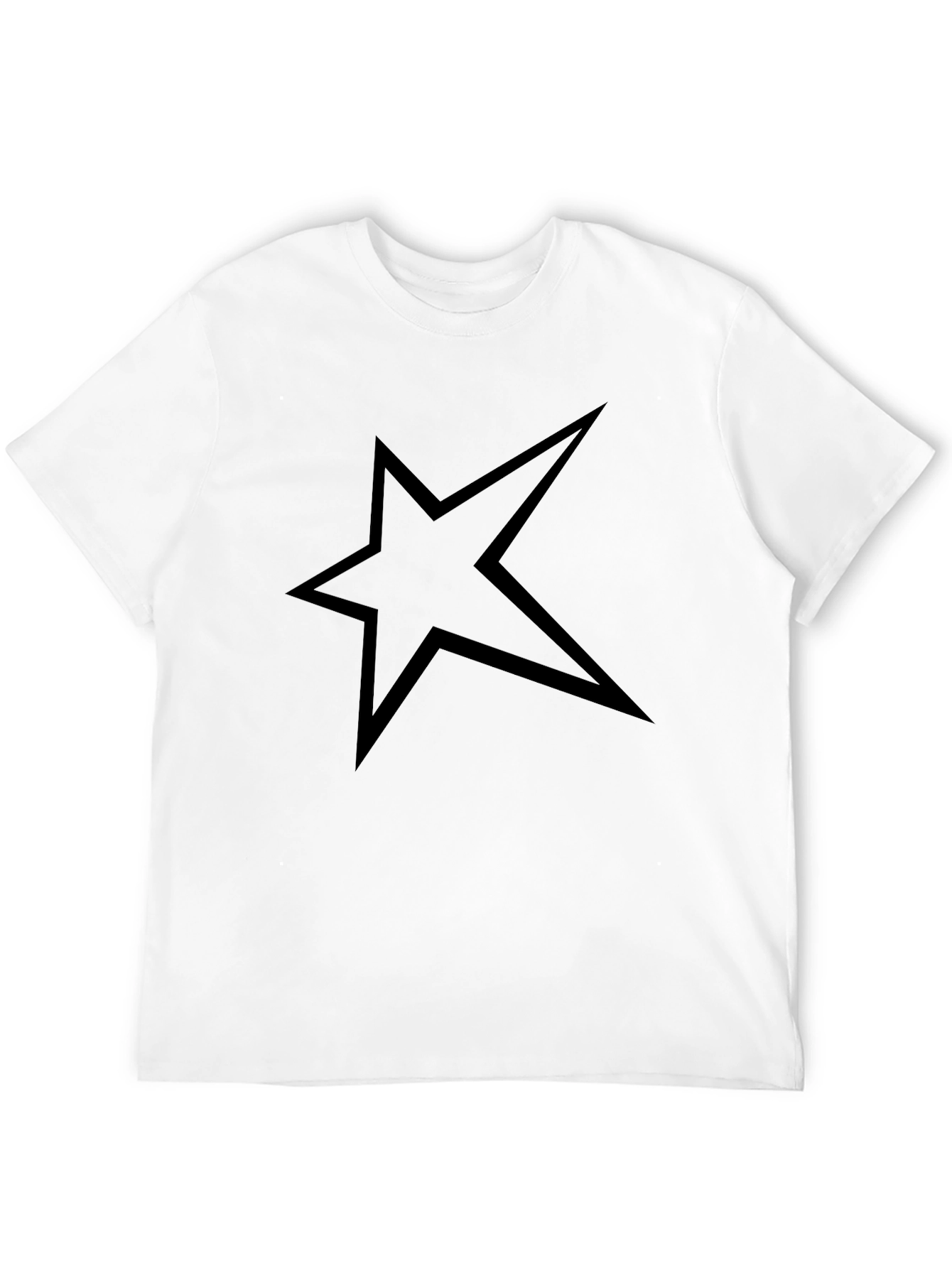 Black Graphic Tee with Star Design