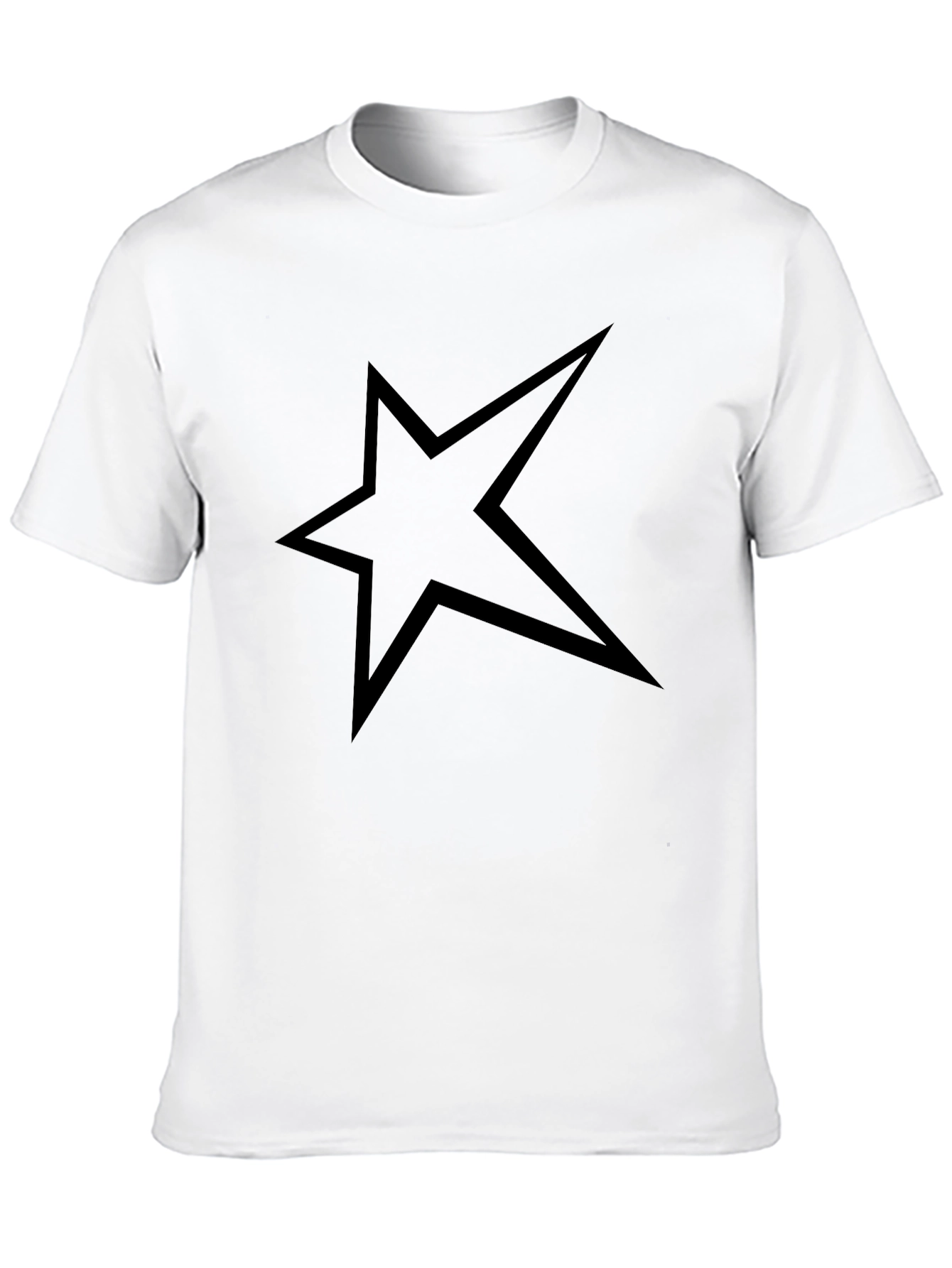 Black Graphic Tee with Star Design