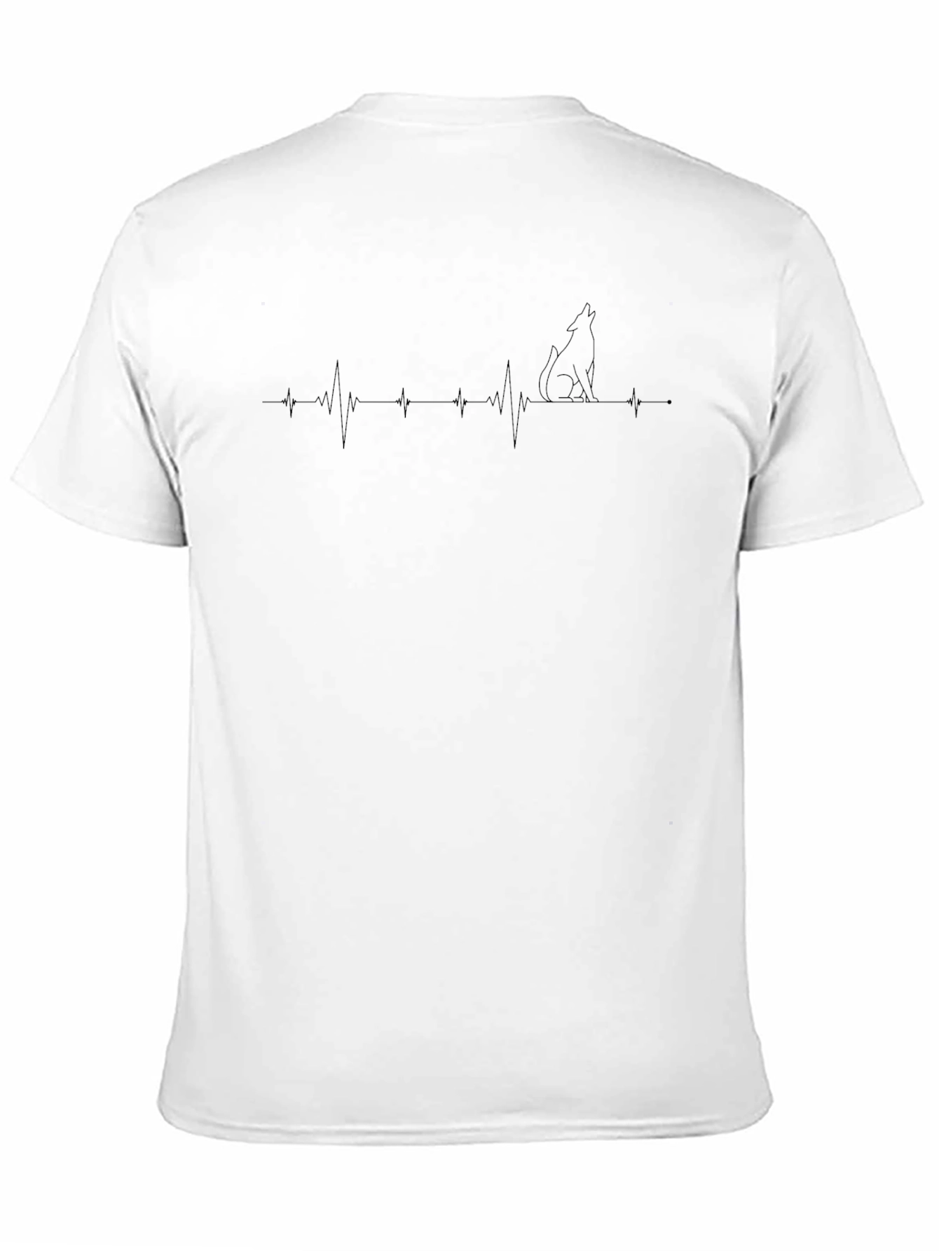 Heartbeat Wolf T-Shirt - Mens Black Graphic Tee