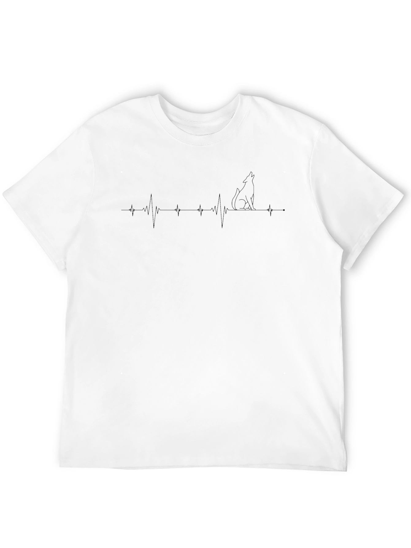 Heartbeat Wolf T-Shirt - Mens Black Graphic Tee