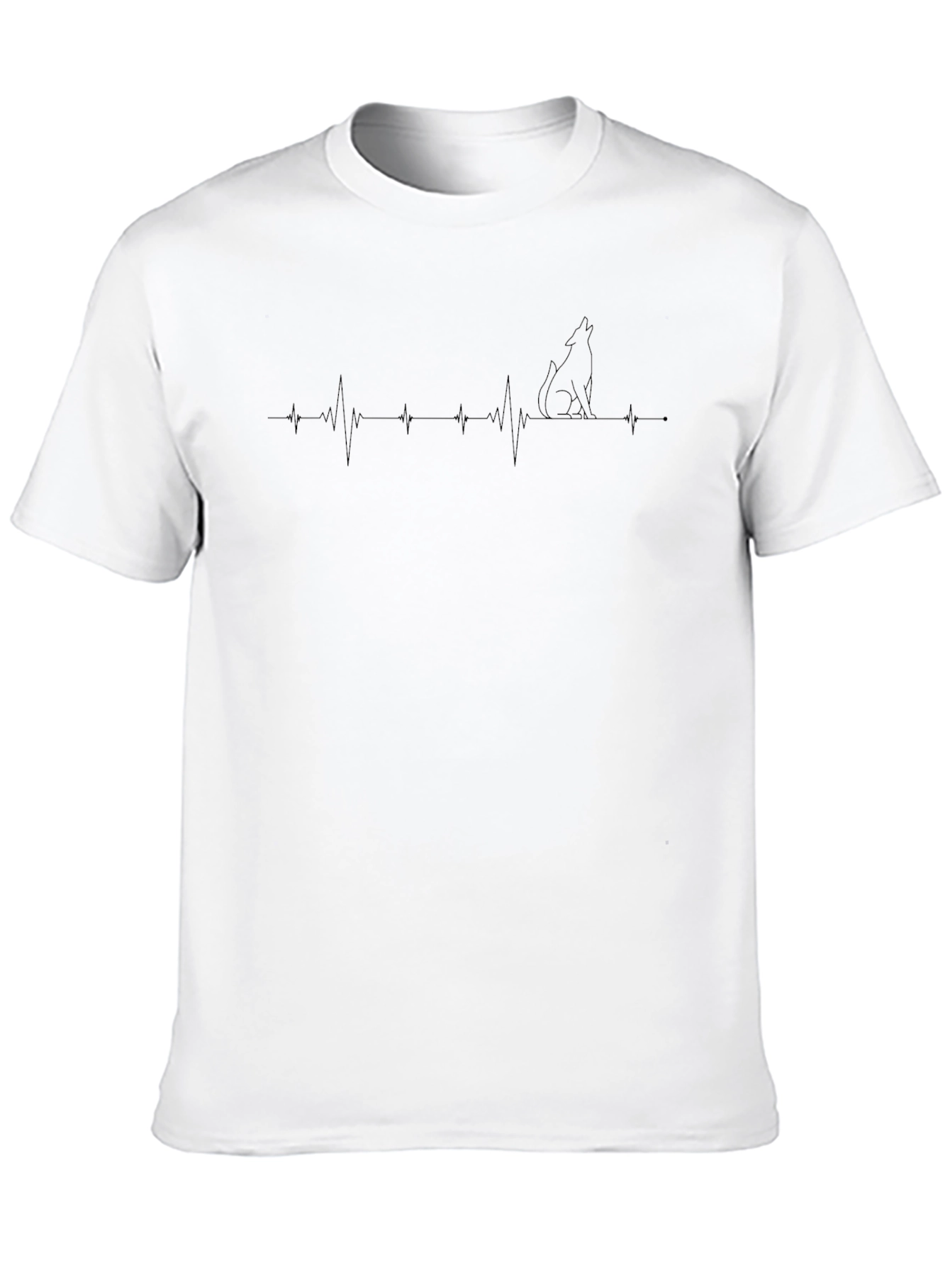 Heartbeat Wolf T-Shirt - Mens Black Graphic Tee