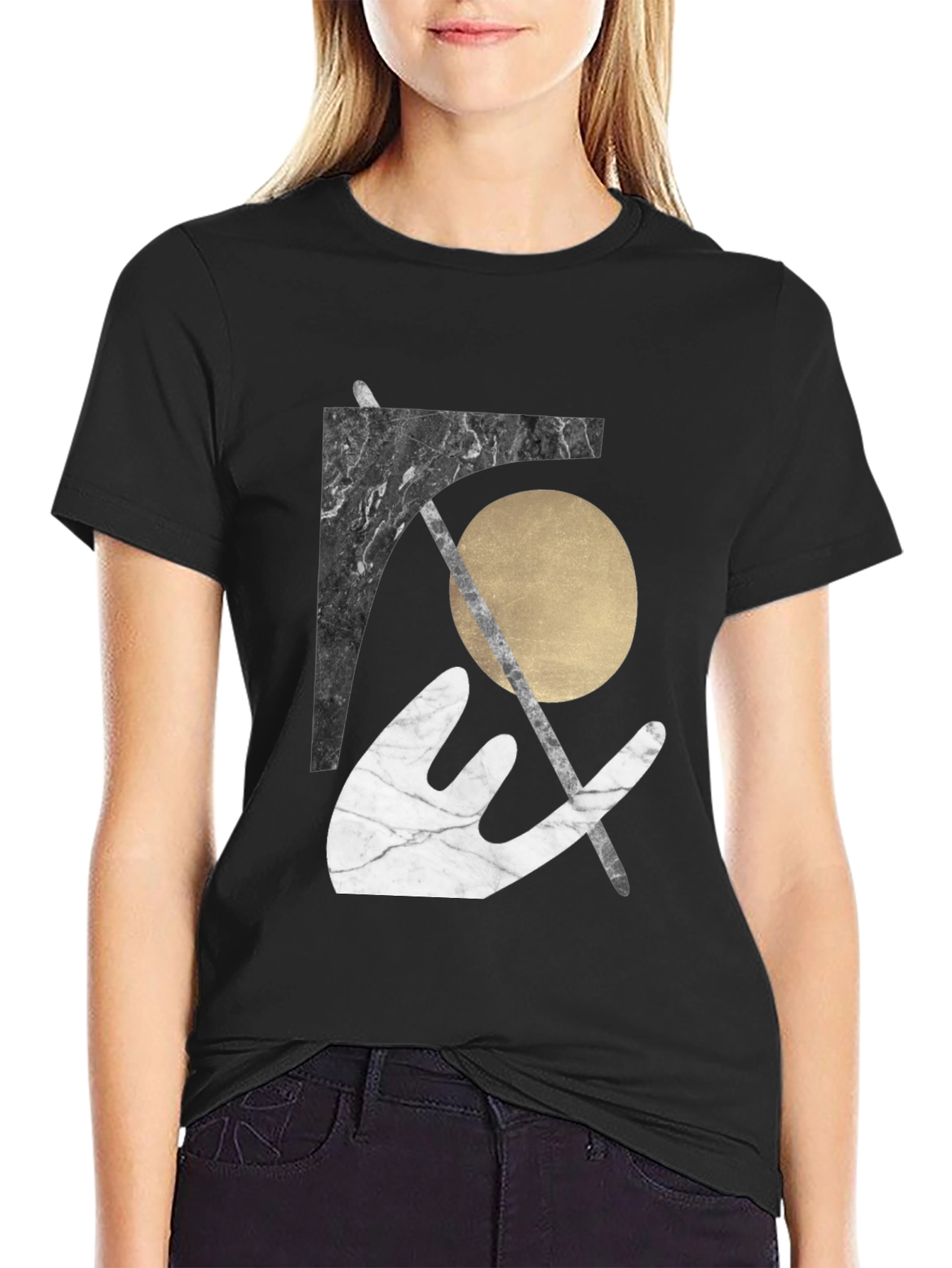Abstract Graphic Tee - Modern Marble Design