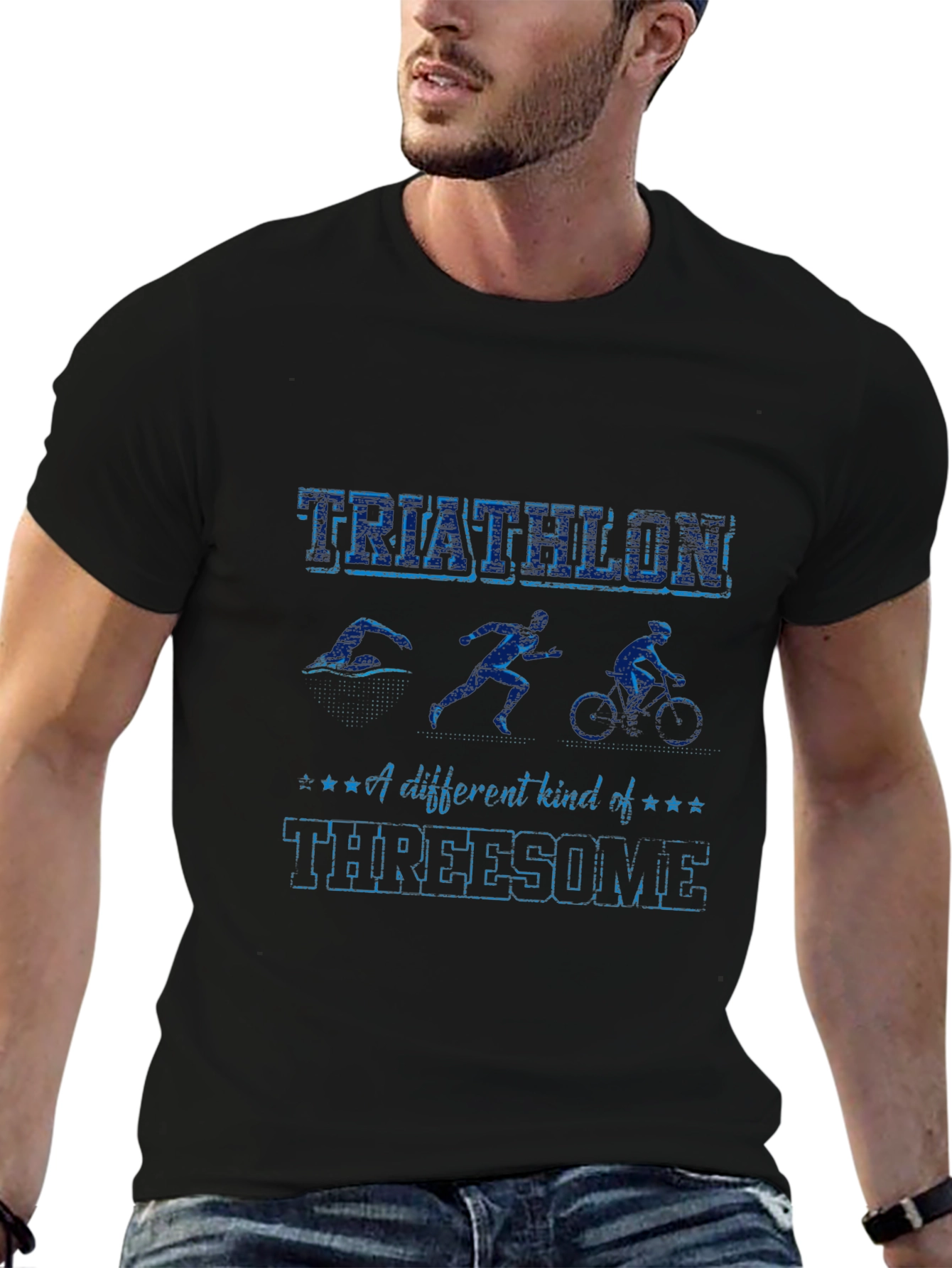 Triathlon Threesome Funny T-Shirt