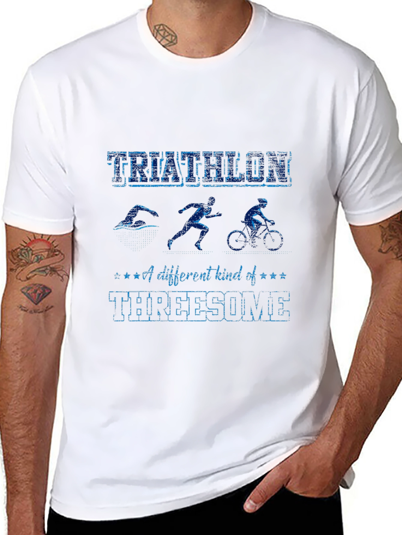 Triathlon Threesome Funny T-Shirt
