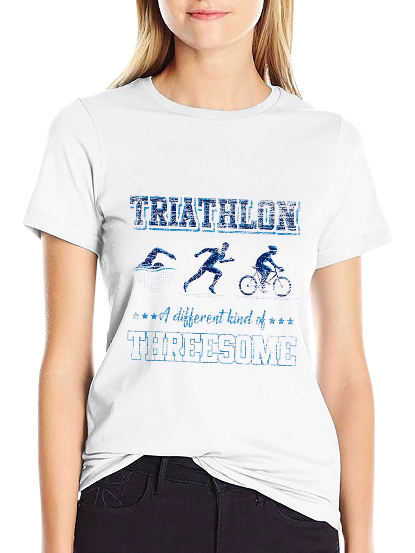Triathlon Threesome Funny T-Shirt