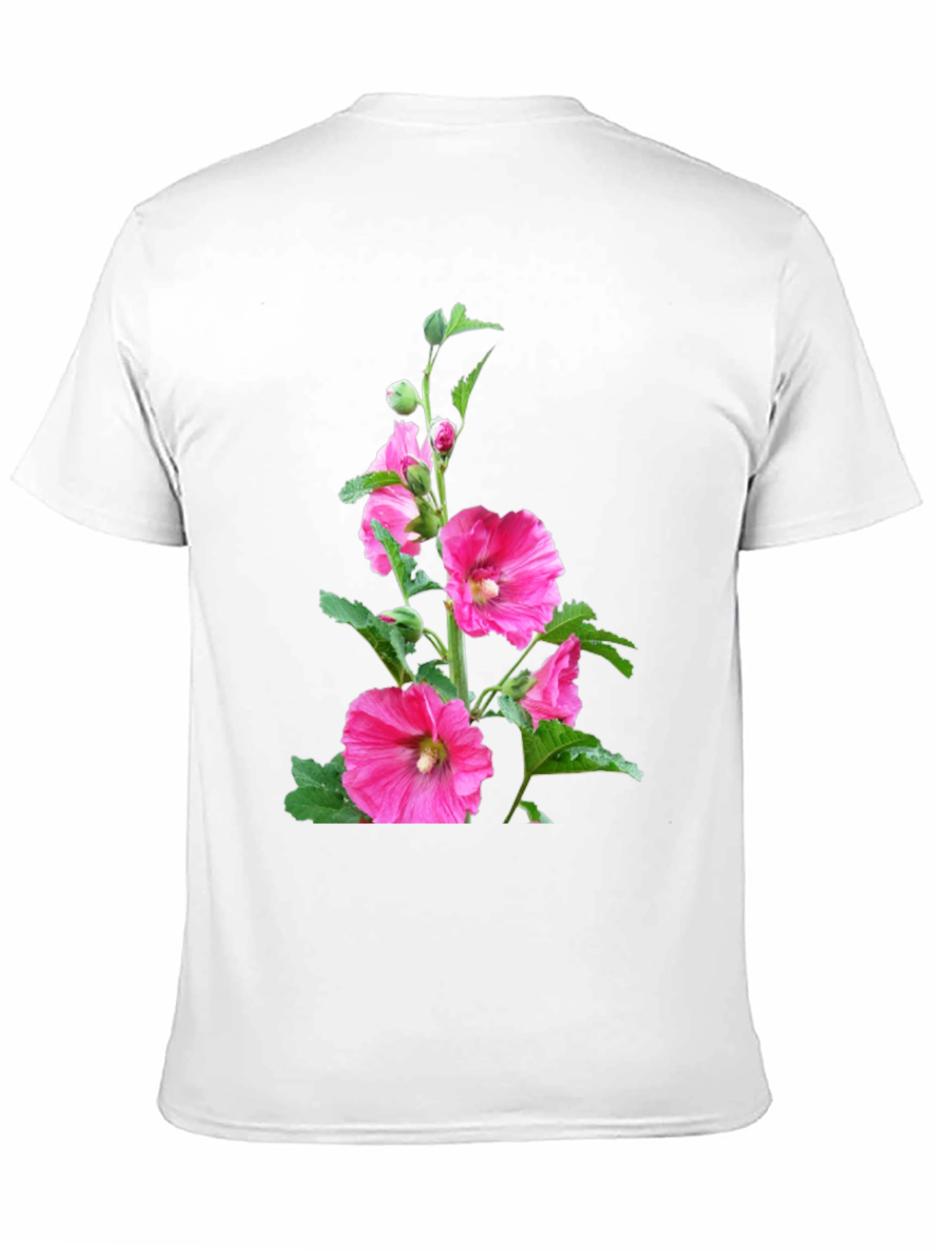 Floral Print Black Tee - Unique Design