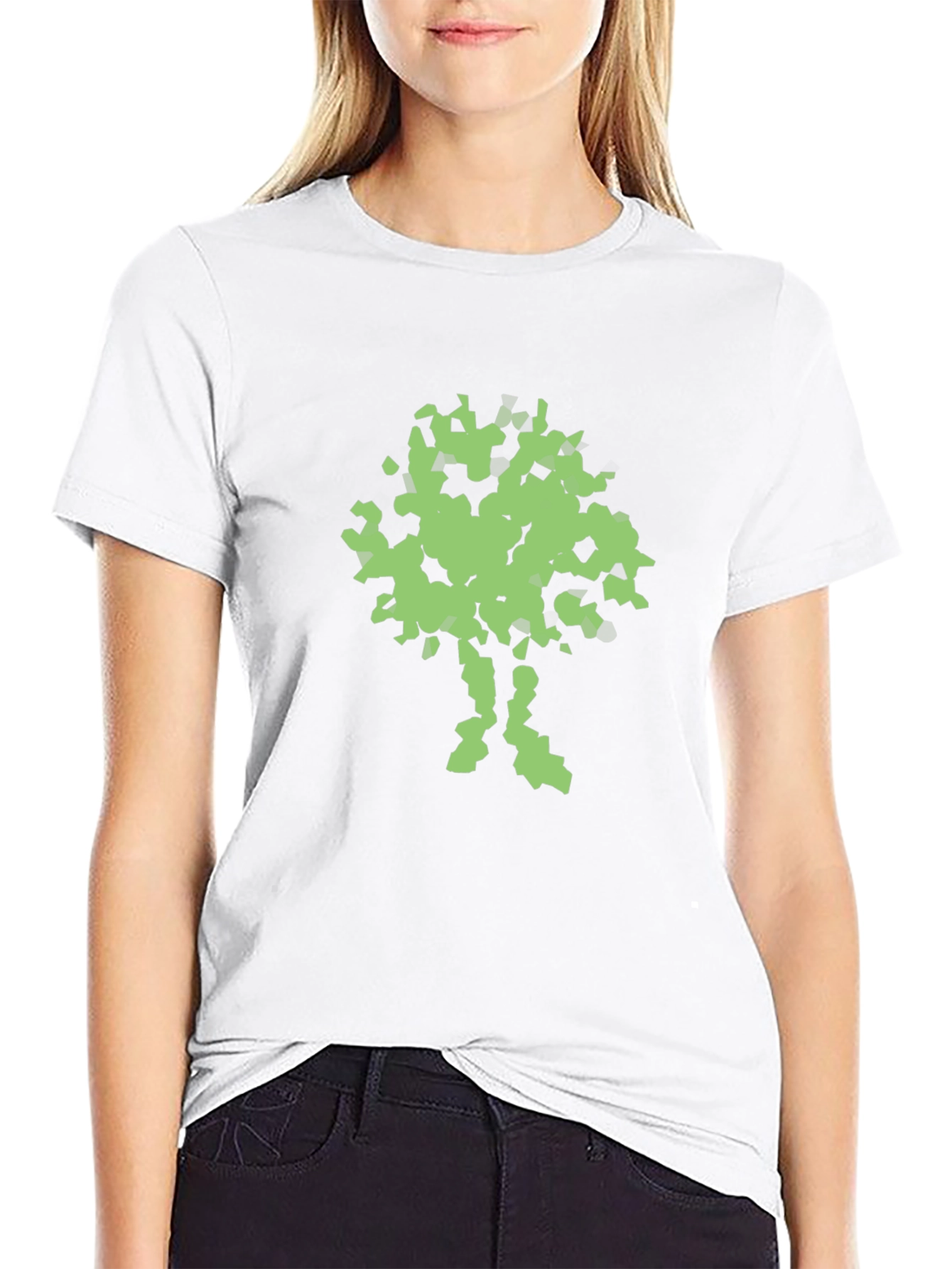 Abstract Tree Graphic Print Black T-Shirt