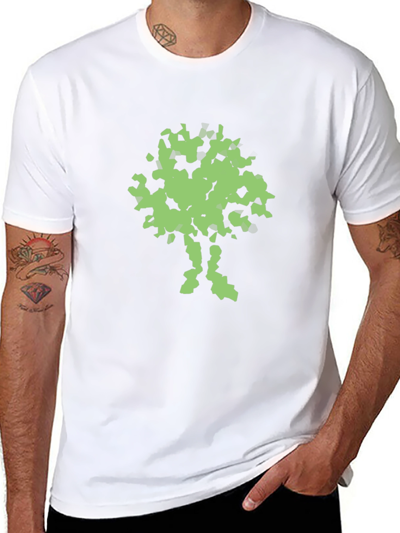 Abstract Tree Graphic Print Black T-Shirt