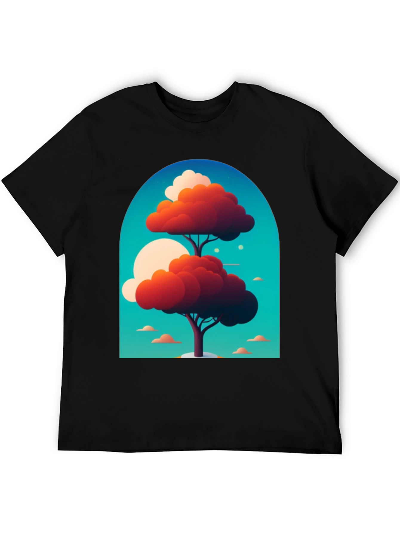 Artsy Tree Graphic Tee - Unique Design Black T-Shirt