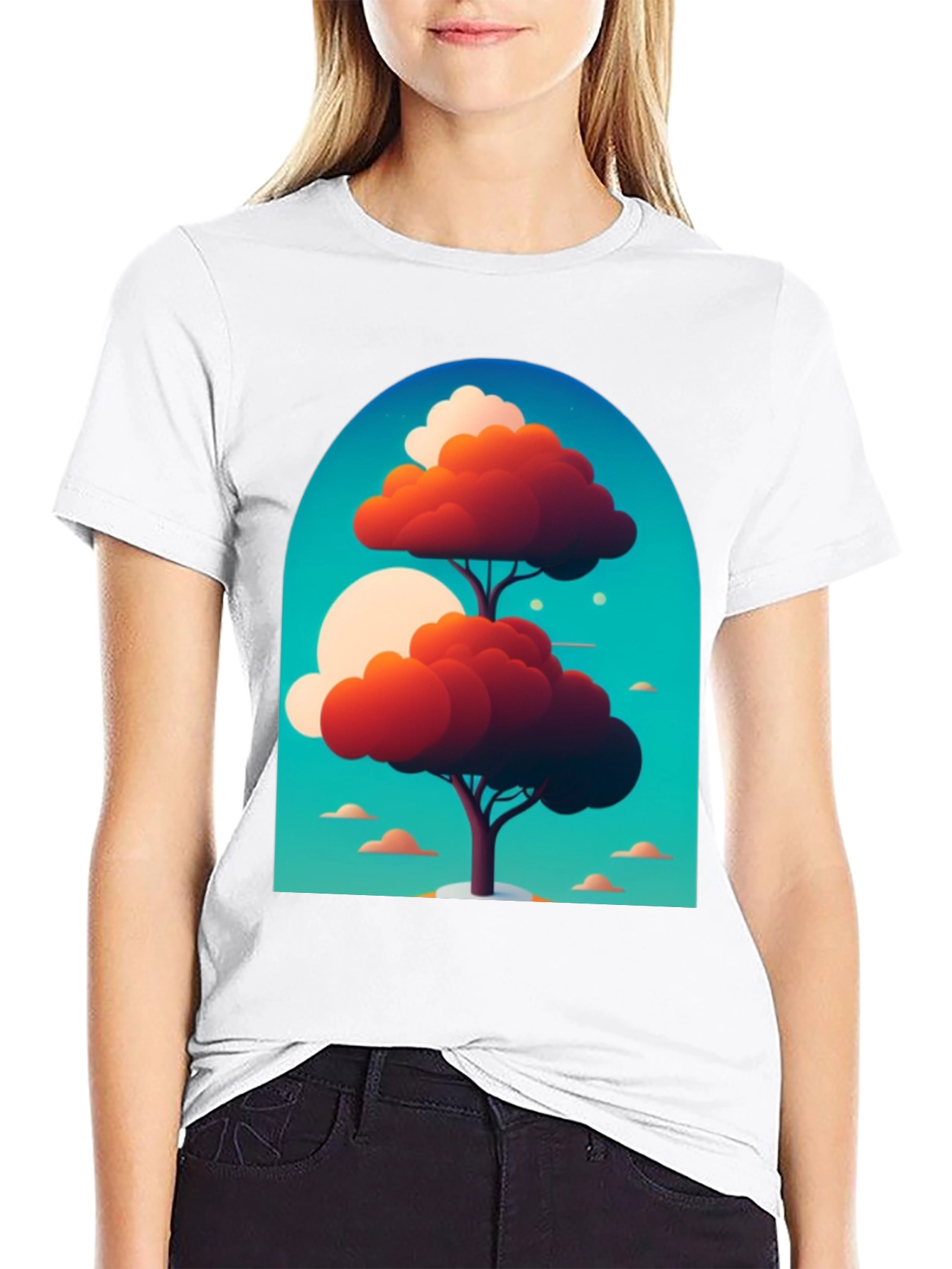 Artsy Tree Graphic Tee - Unique Design Black T-Shirt