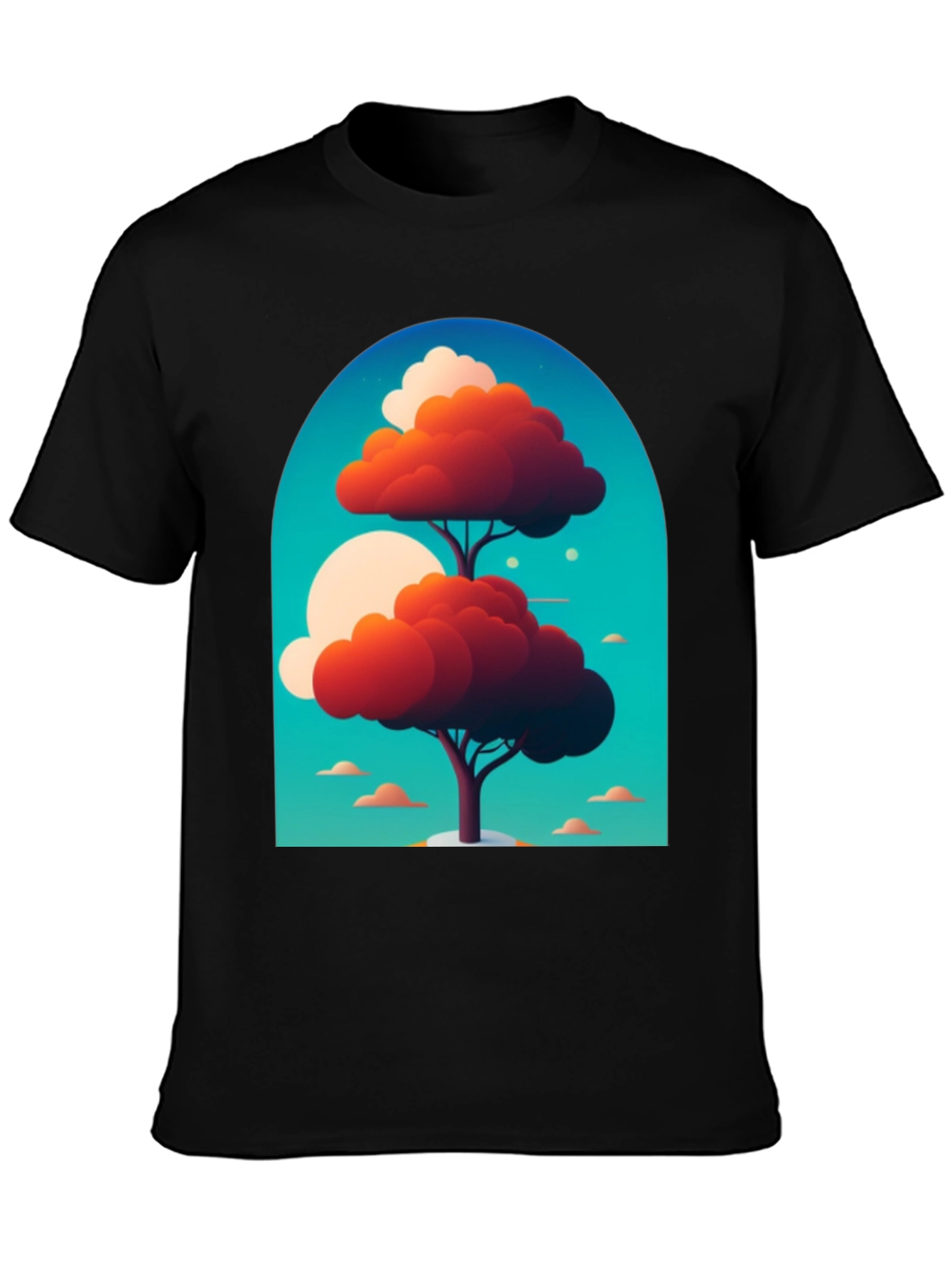 Artsy Tree Graphic Tee - Unique Design Black T-Shirt