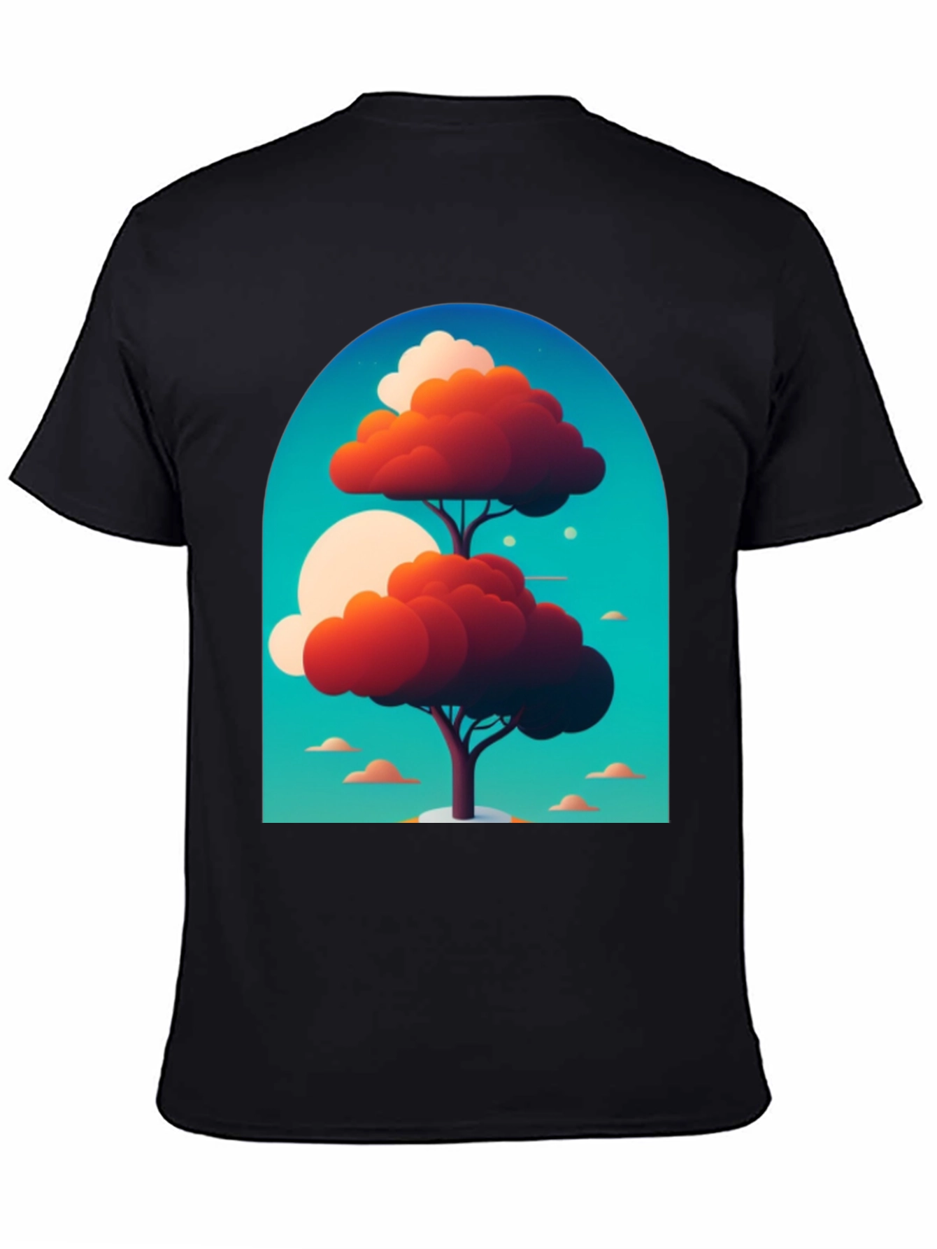 Artsy Tree Graphic Tee - Unique Design Black T-Shirt