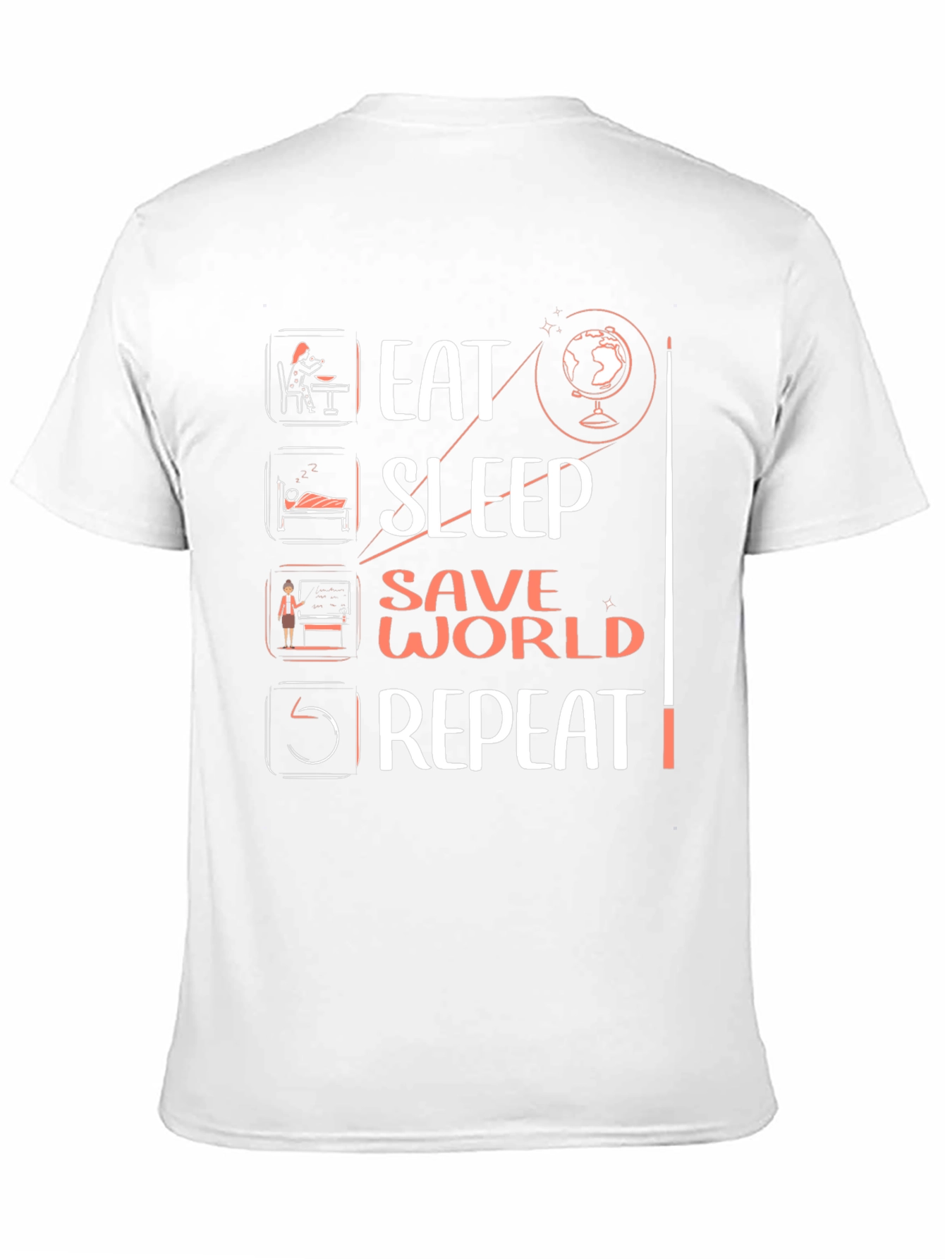 Eat Sleep Save World Repeat Graphic Tee