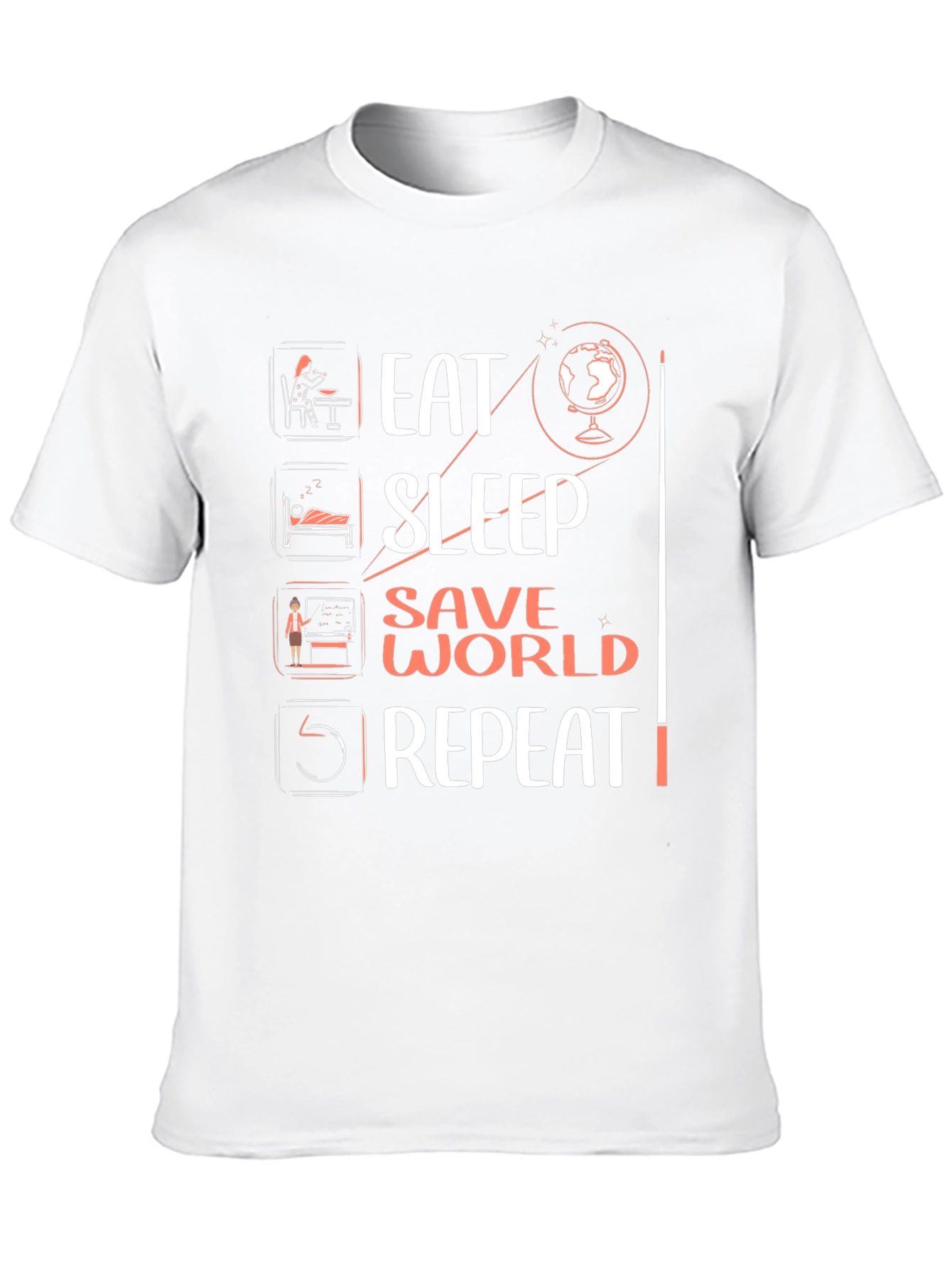 Eat Sleep Save World Repeat Graphic Tee