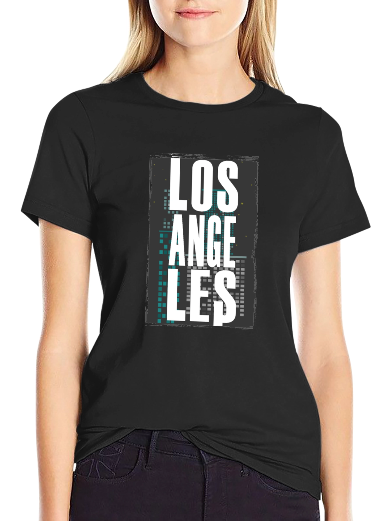 Los Angeles Graphic Print Mens Black T-Shirt