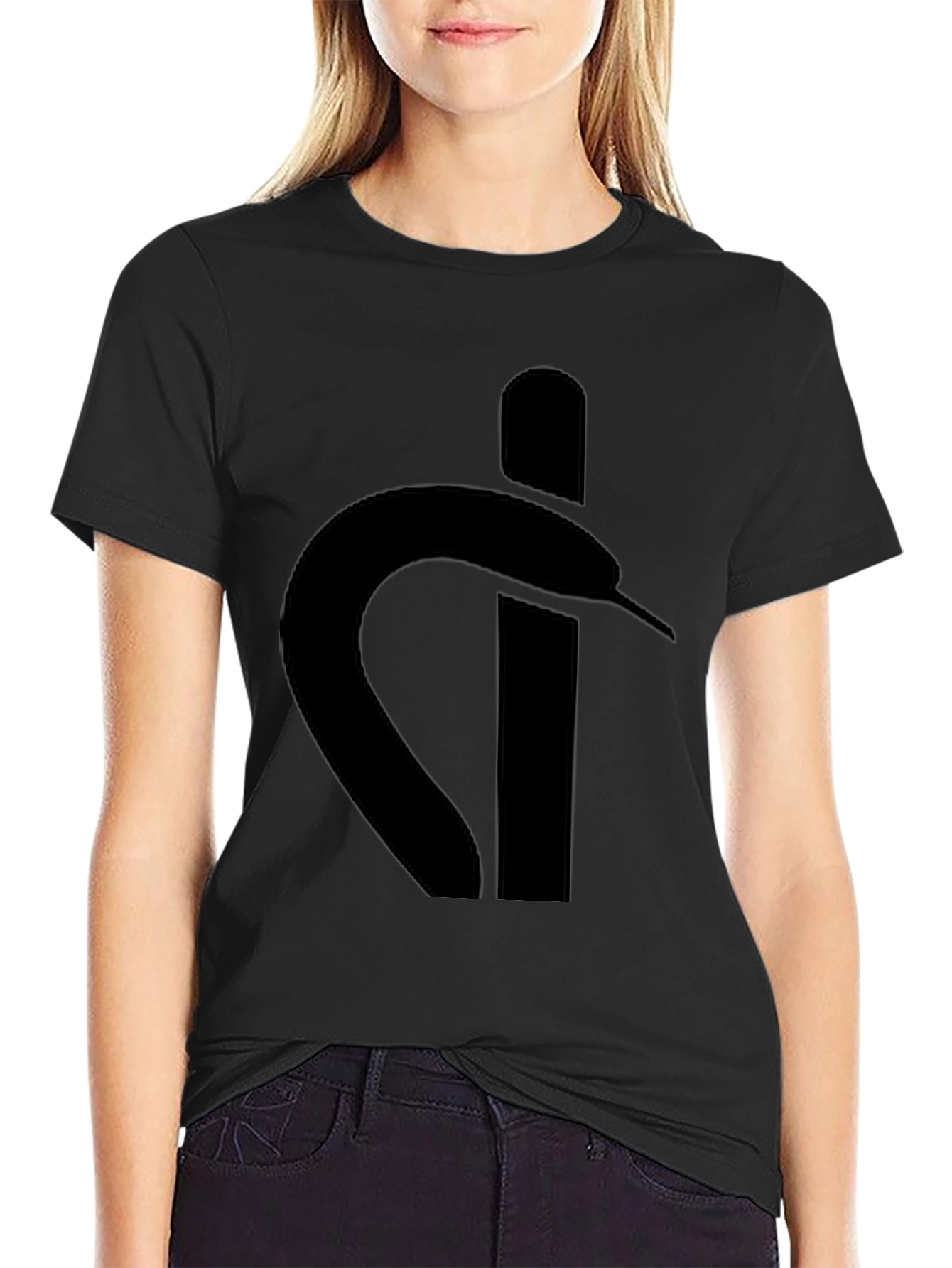 Stylish Black Graphic Tee - Snake Logo