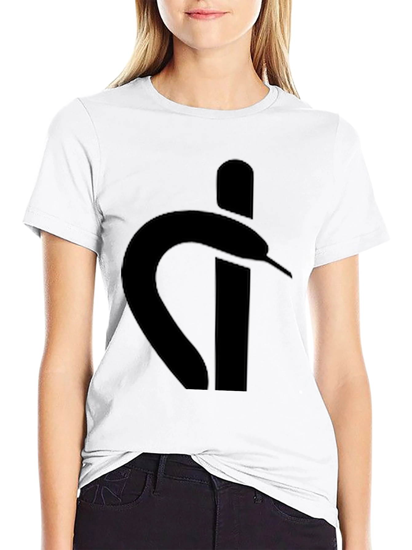 Stylish Black Graphic Tee - Snake Logo