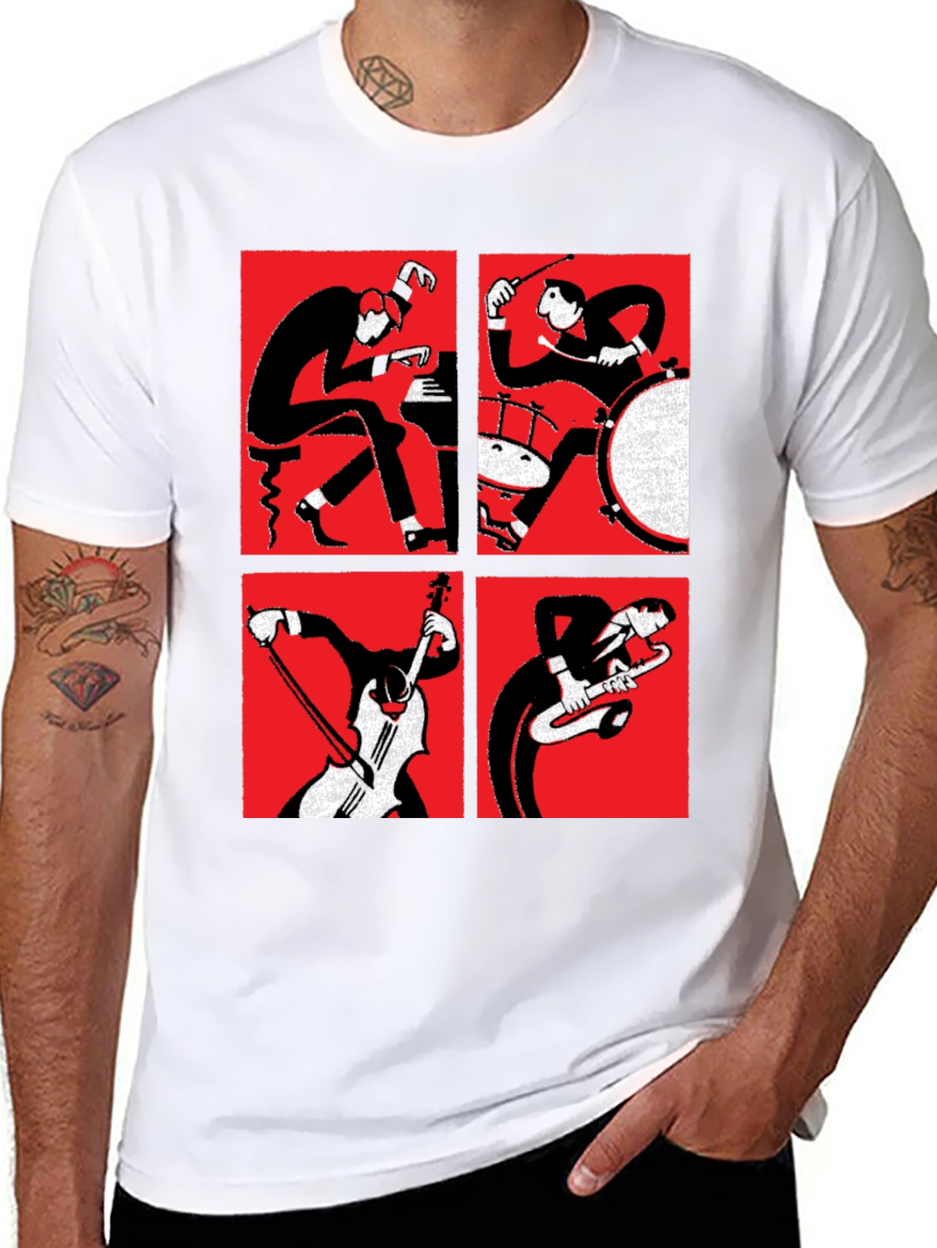 Jazz Quartet Graphic Print T-Shirt