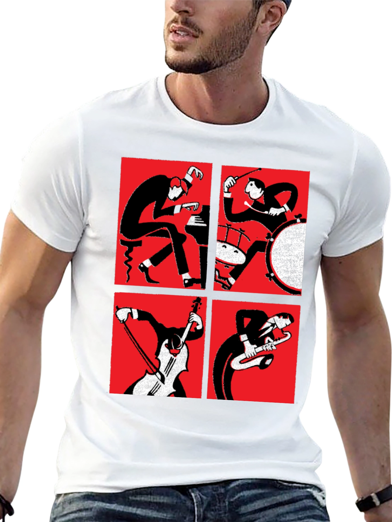 Jazz Quartet Graphic Print T-Shirt