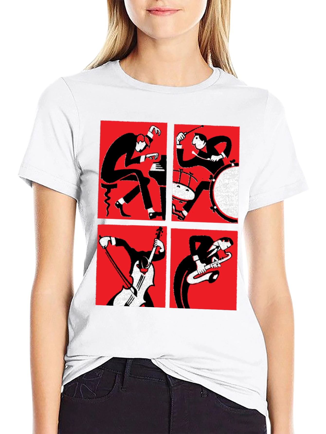 Jazz Quartet Graphic Print T-Shirt