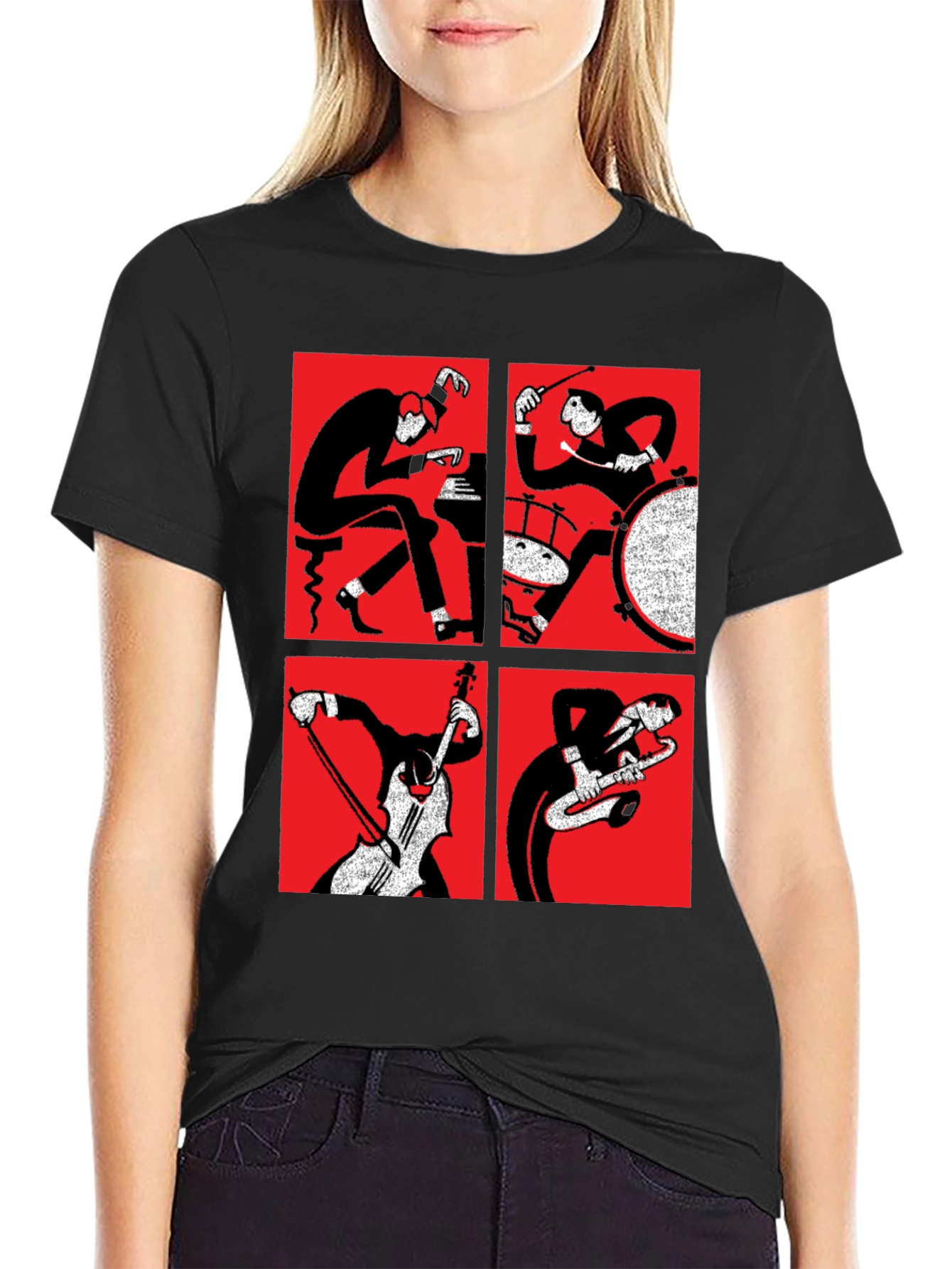 Jazz Quartet Graphic Print T-Shirt