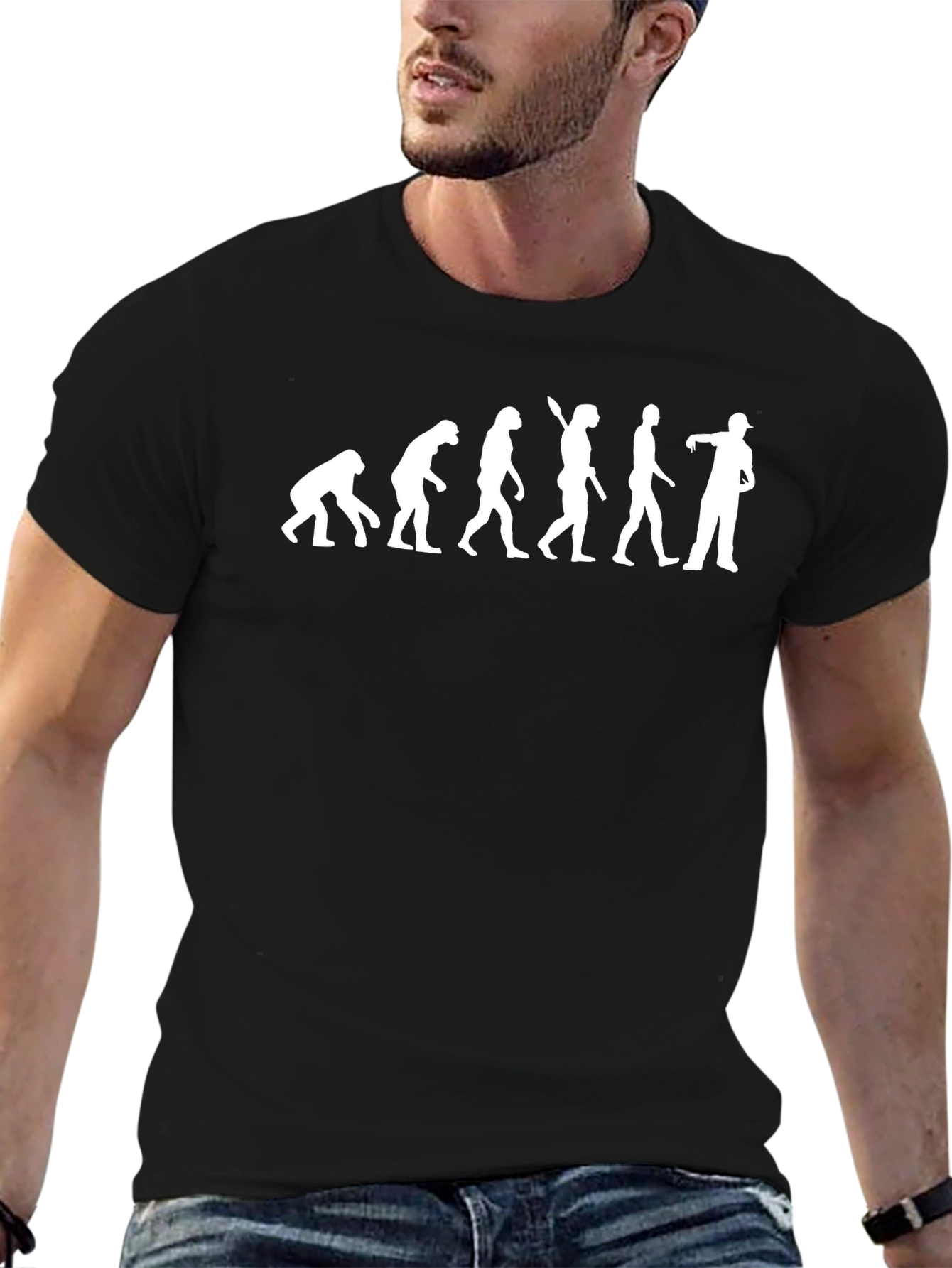 Evolution of a Zombie Fan Black T-Shirt