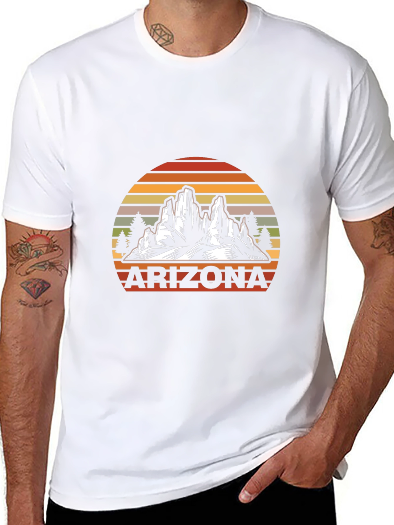 Arizona Graphic T-Shirt - Retro Mountain Design