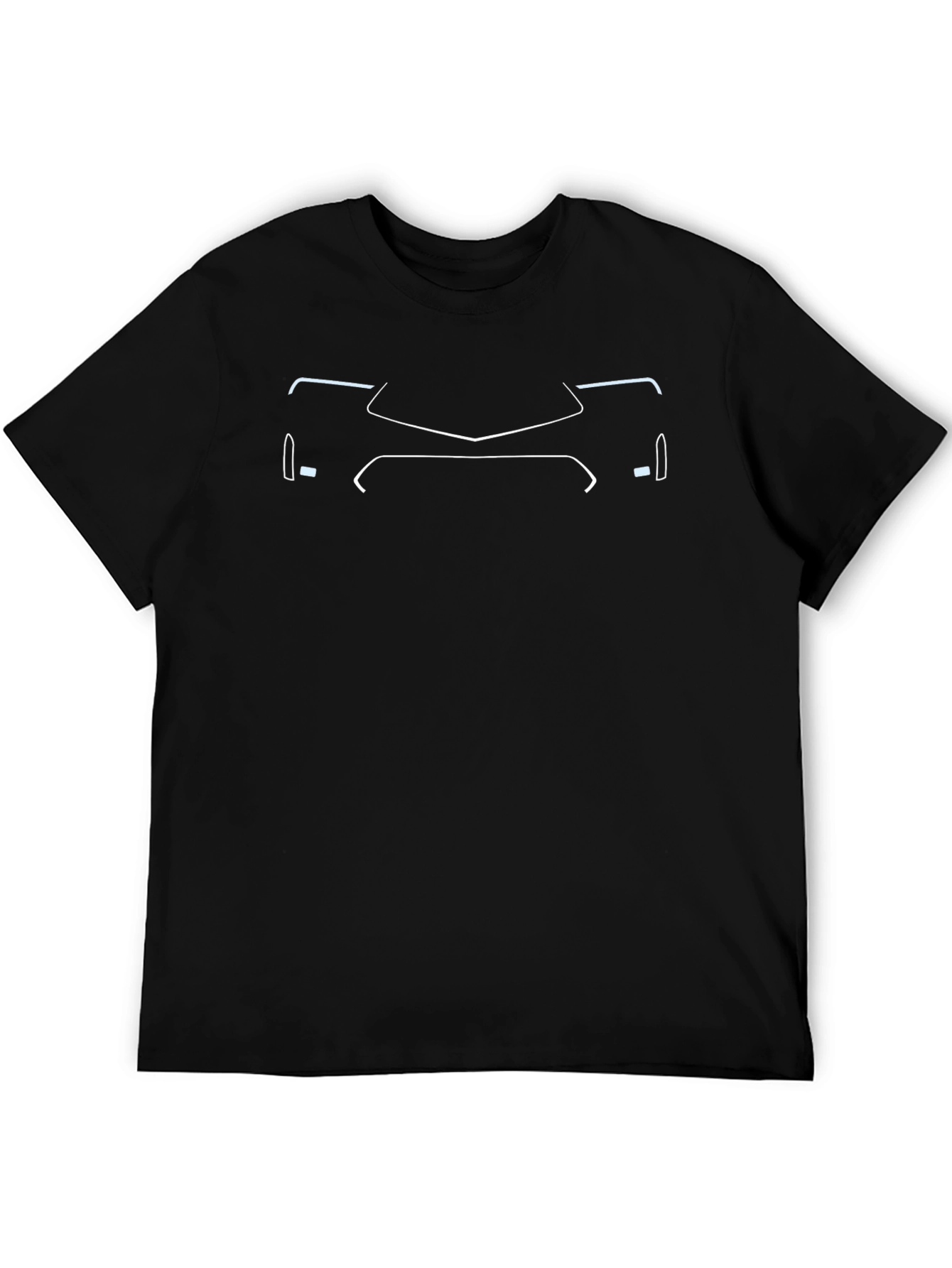 Car Front Outline Graphic Tee - Black