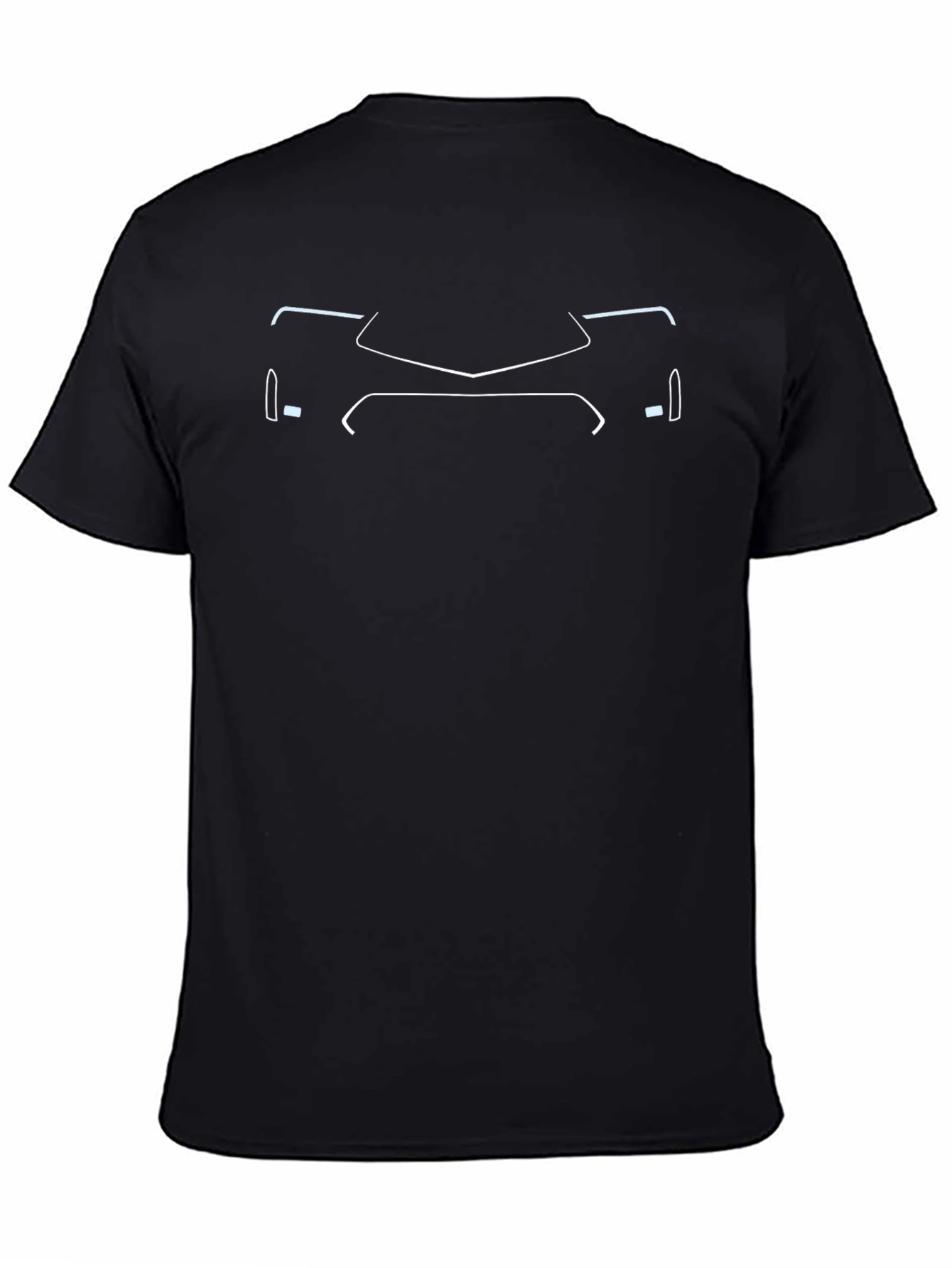 Car Front Outline Graphic Tee - Black
