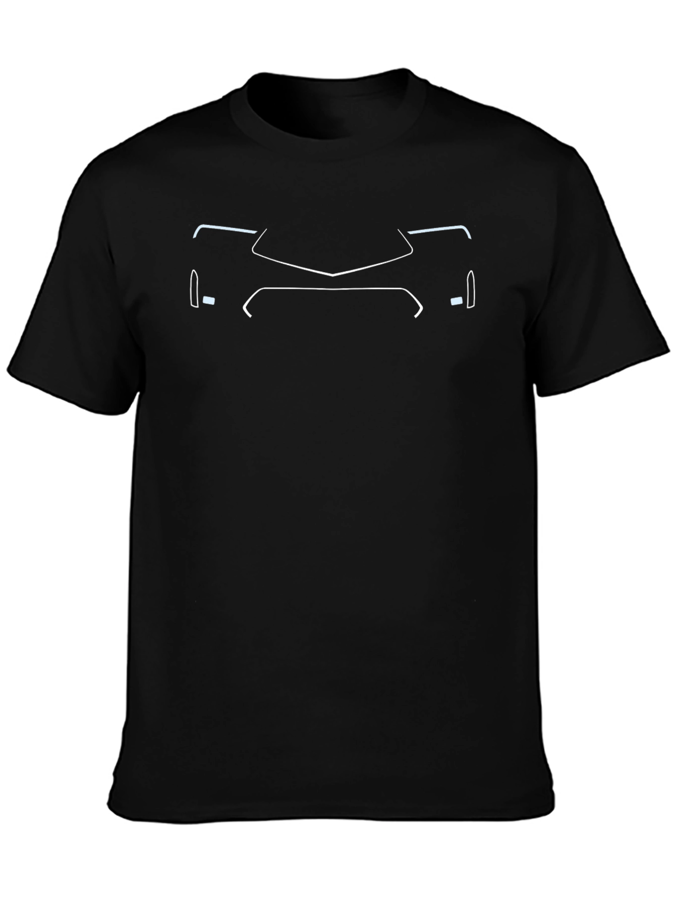 Car Front Outline Graphic Tee - Black