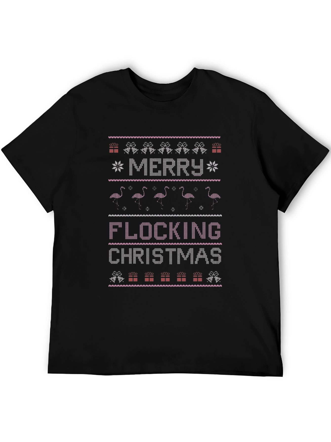 Merry Flocking Christmas Ugly Sweater Graphic Tee