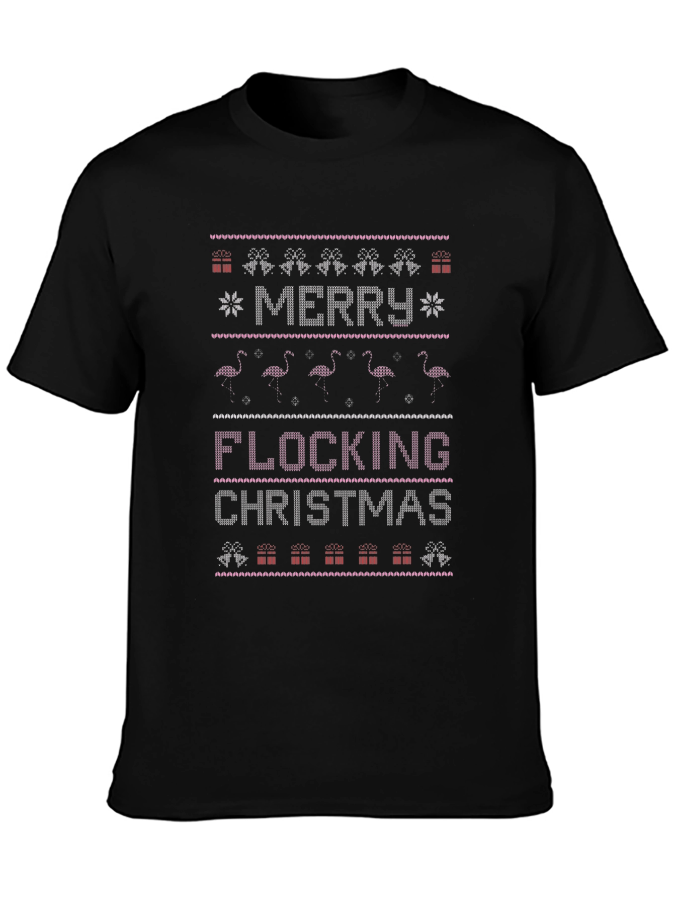 Merry Flocking Christmas Ugly Sweater Graphic Tee