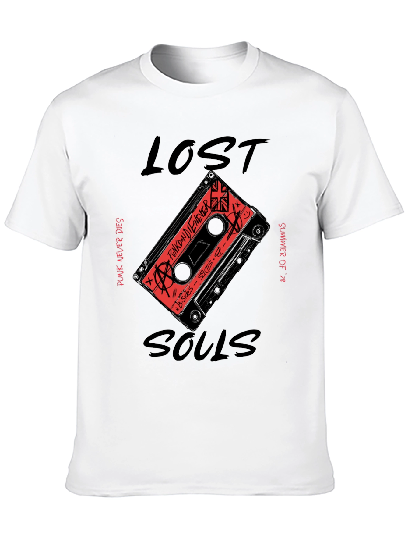 Lost Souls Punk Rock Cassette Graphic T-Shirt