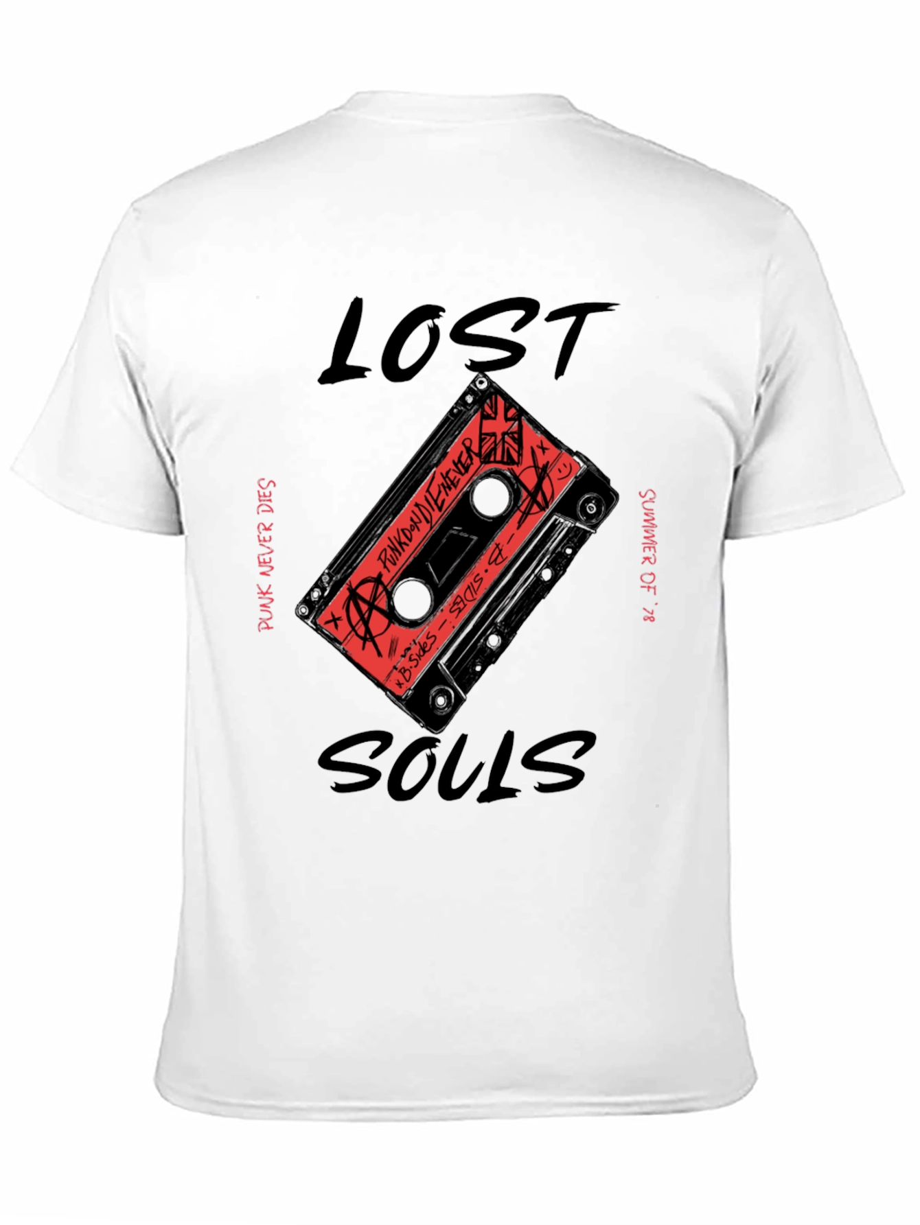 Lost Souls Punk Rock Cassette Graphic T-Shirt