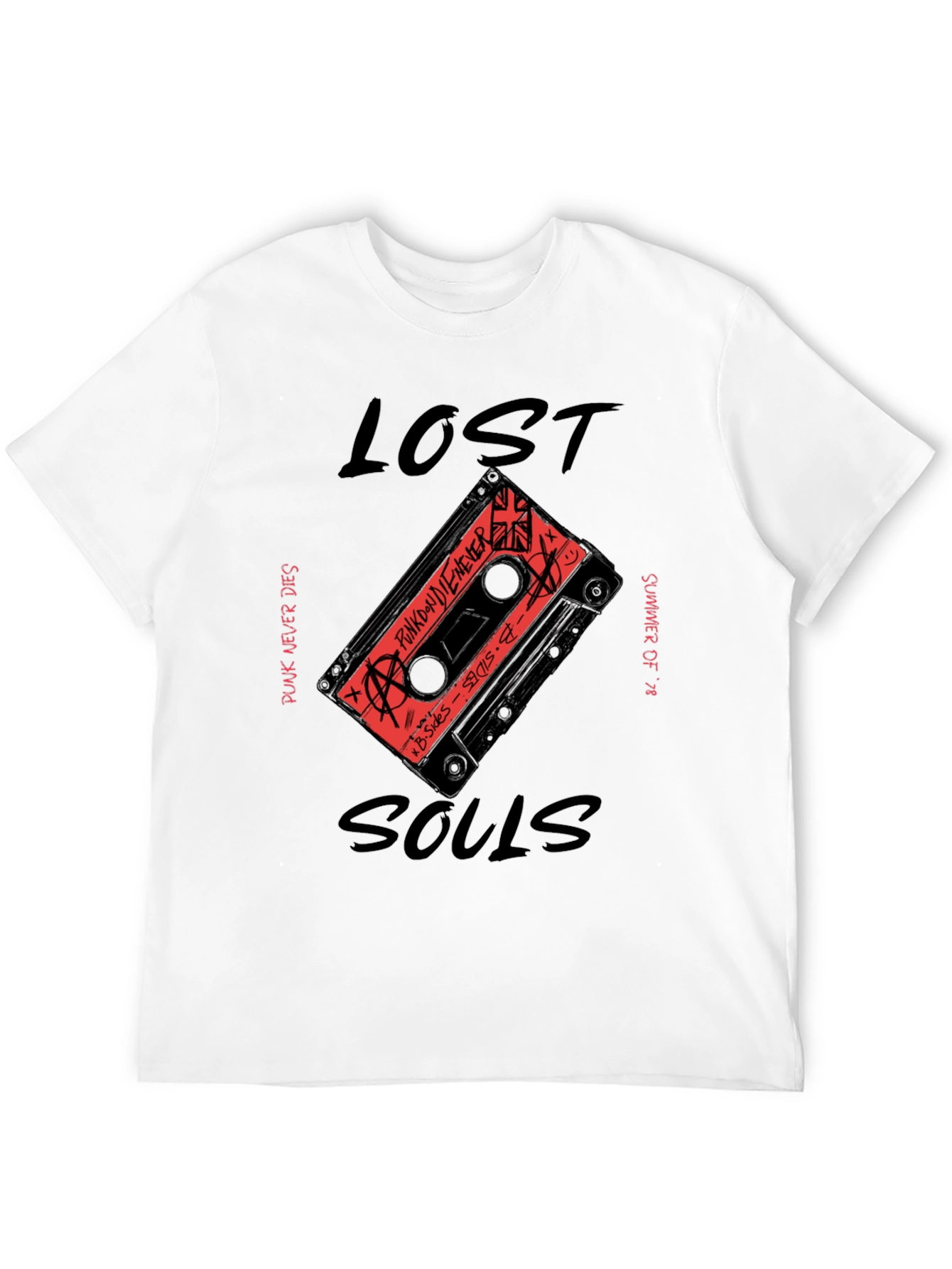 Lost Souls Punk Rock Cassette Graphic T-Shirt