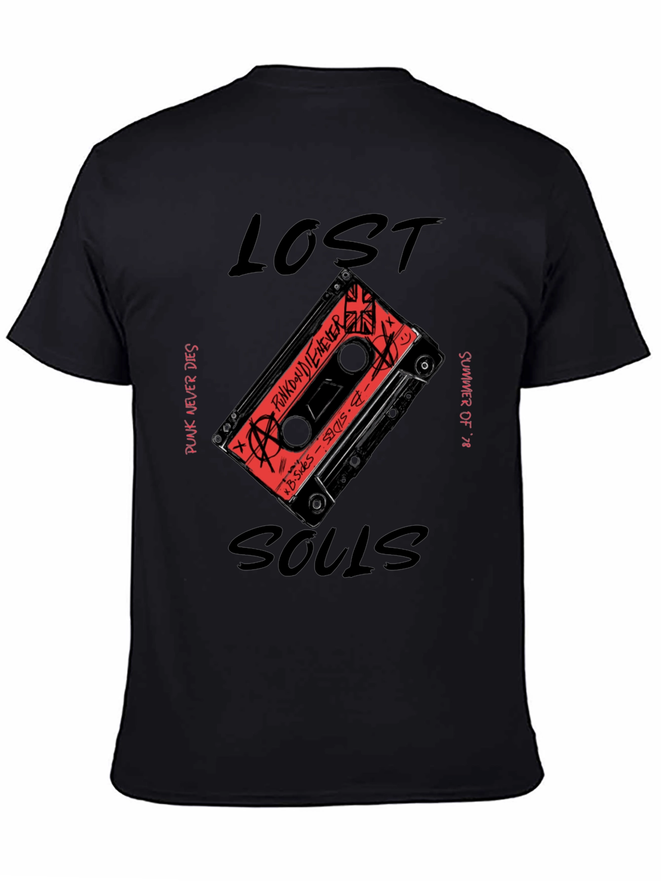 Lost Souls Punk Rock Cassette Graphic T-Shirt