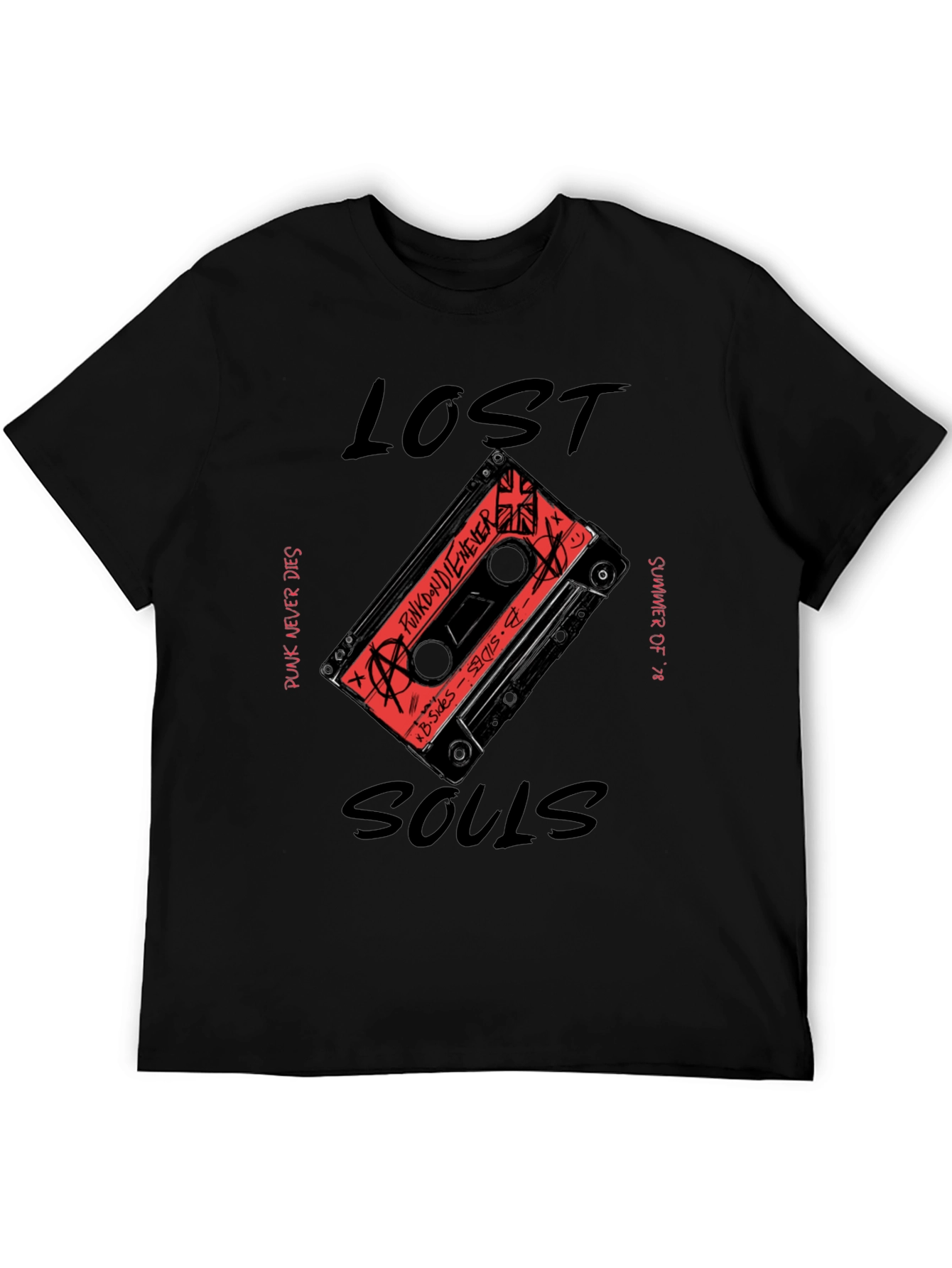 Lost Souls Punk Rock Cassette Graphic T-Shirt